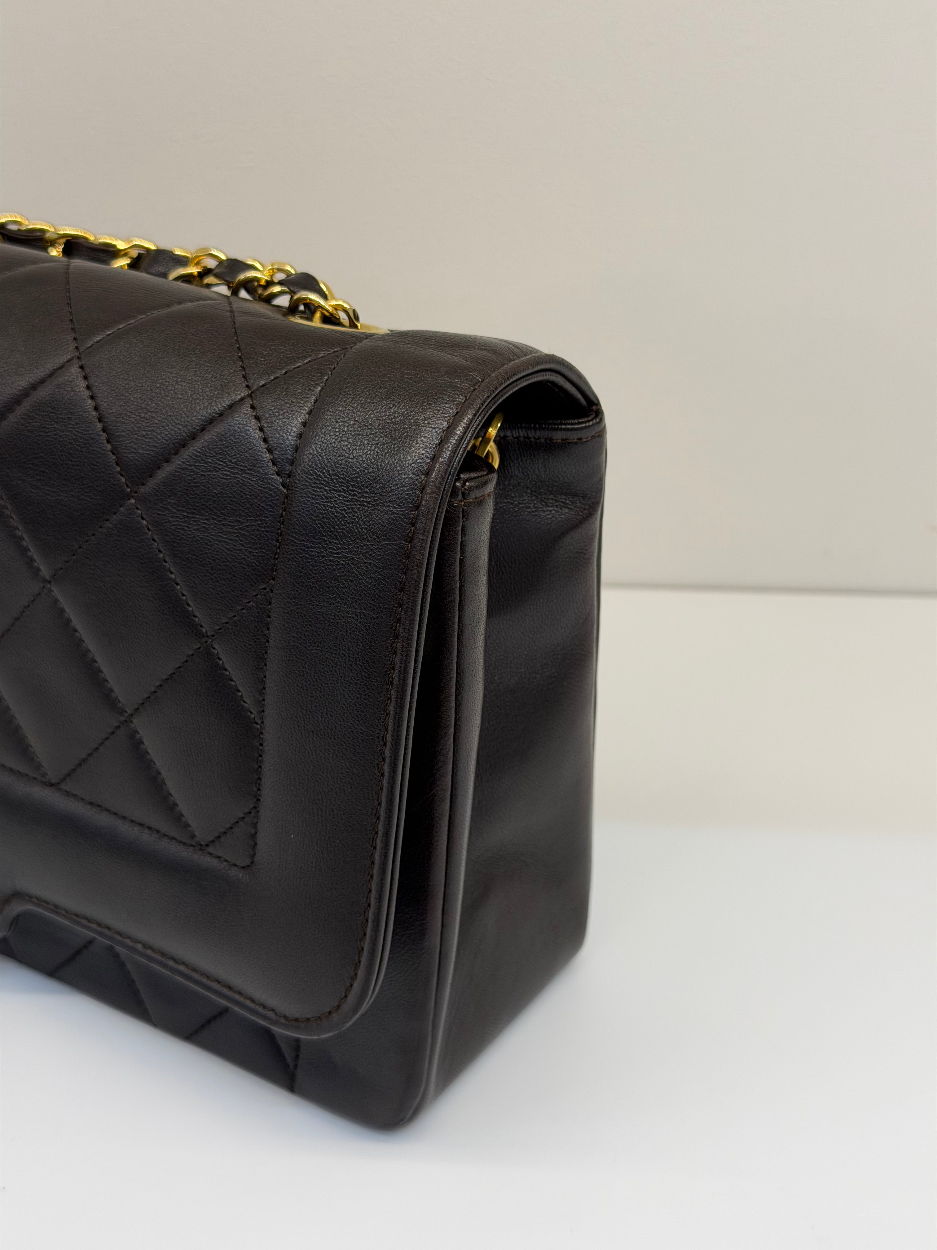 Borsa Chanel Diana in Pelle Marrone
