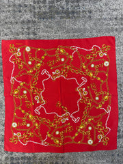 Foulard Vintage Chanel con Stampa con Catene Dorate