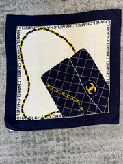 Foulard Vintage Chanel in Tonalità Blue Navy