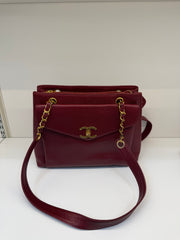 Borsa Chanel Vintage in Pelle Caviar Bordeaux