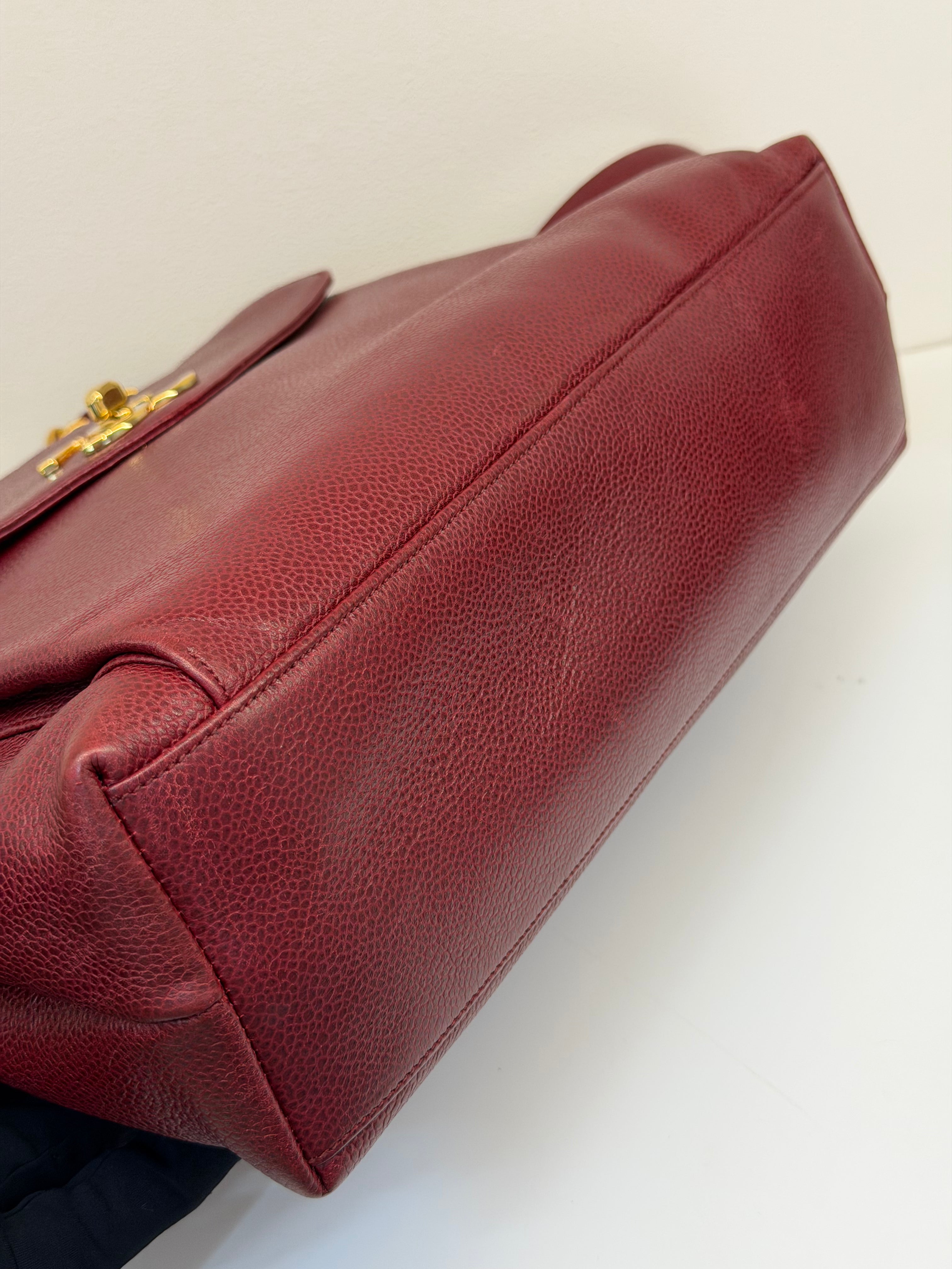 Borsa Chanel Vintage in Pelle Caviar Bordeaux