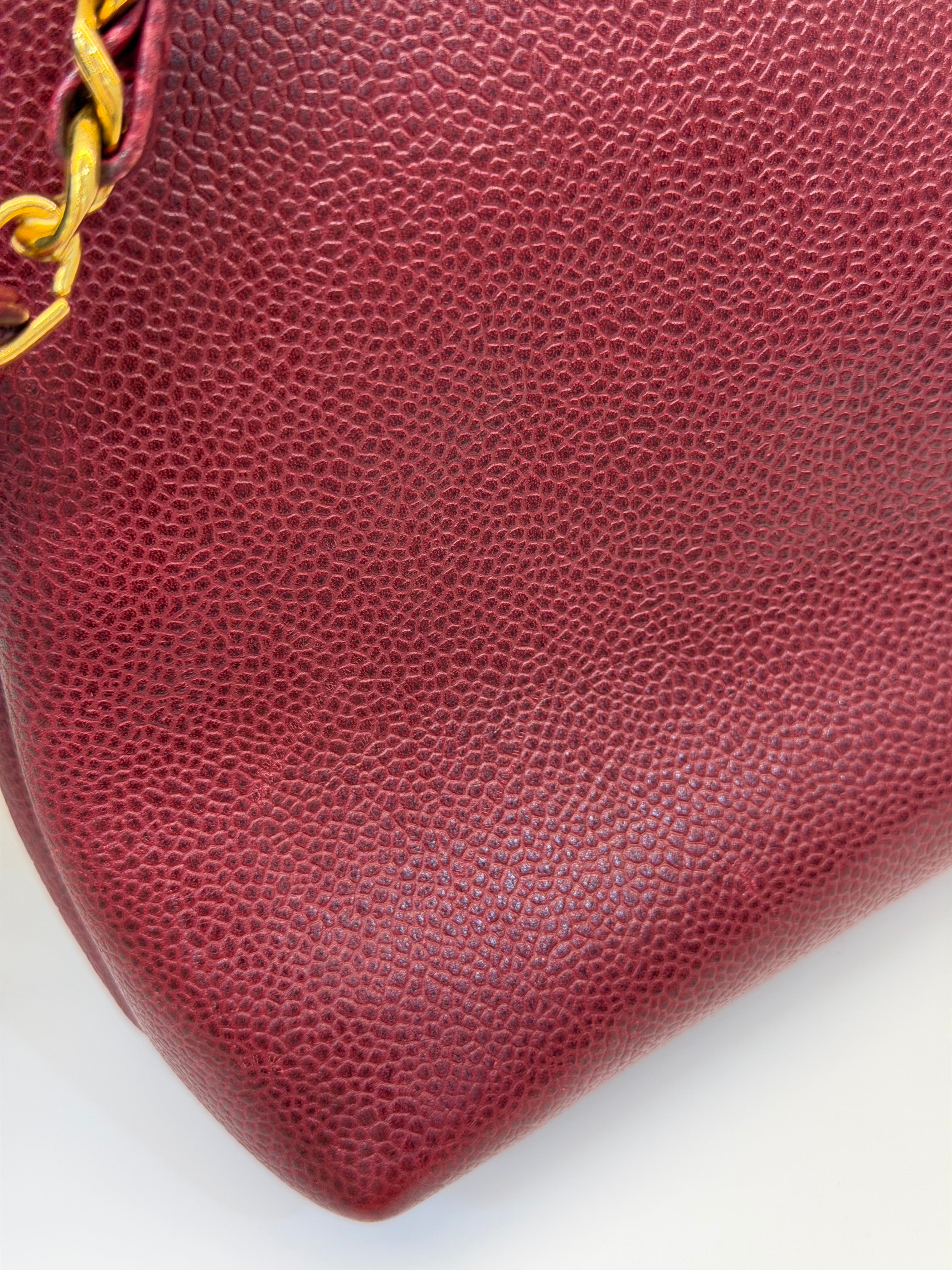 Borsa Chanel Vintage in Pelle Caviar Bordeaux