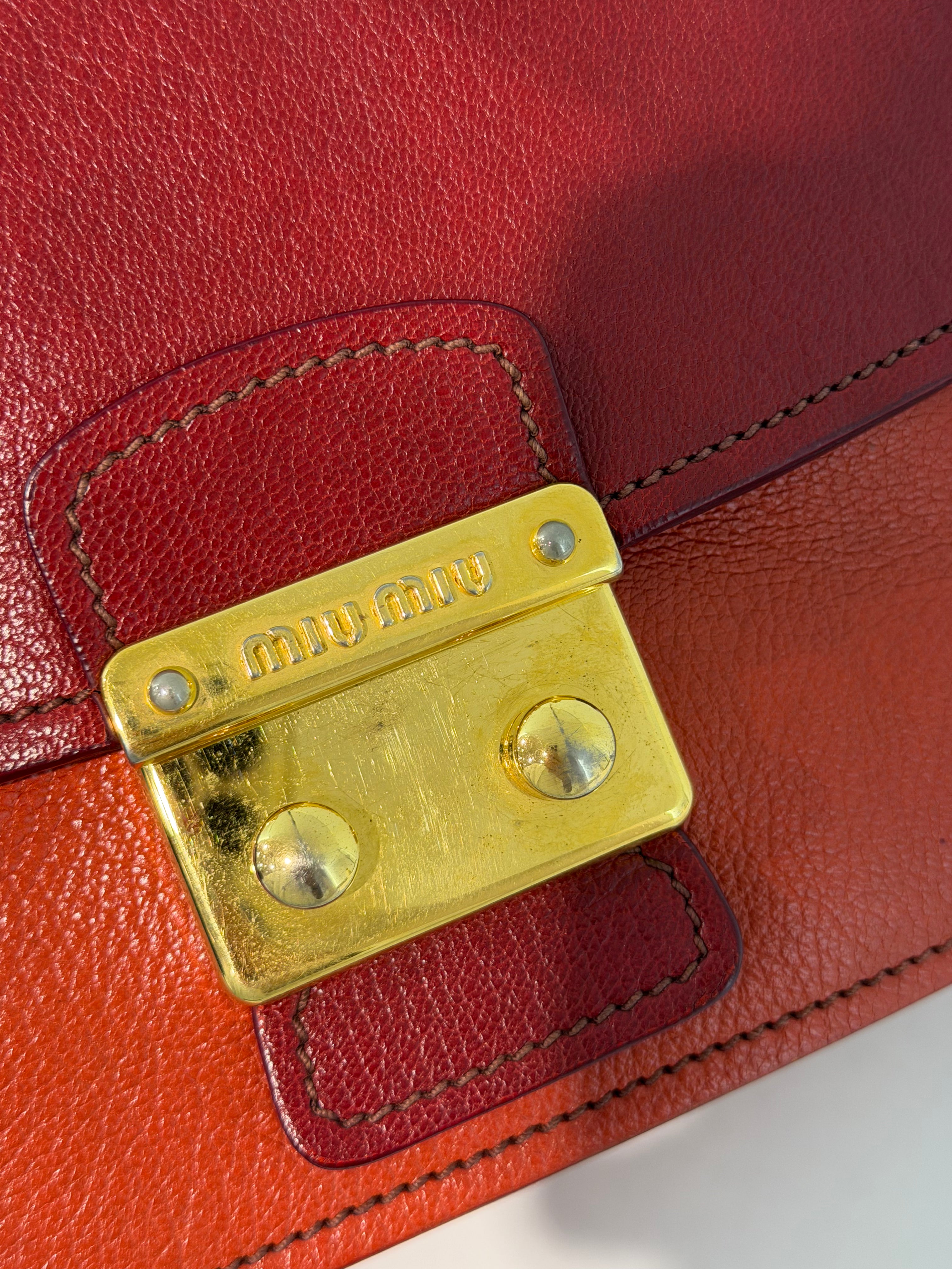 Borsa Miu Miu in Pelle Madras Bicolore