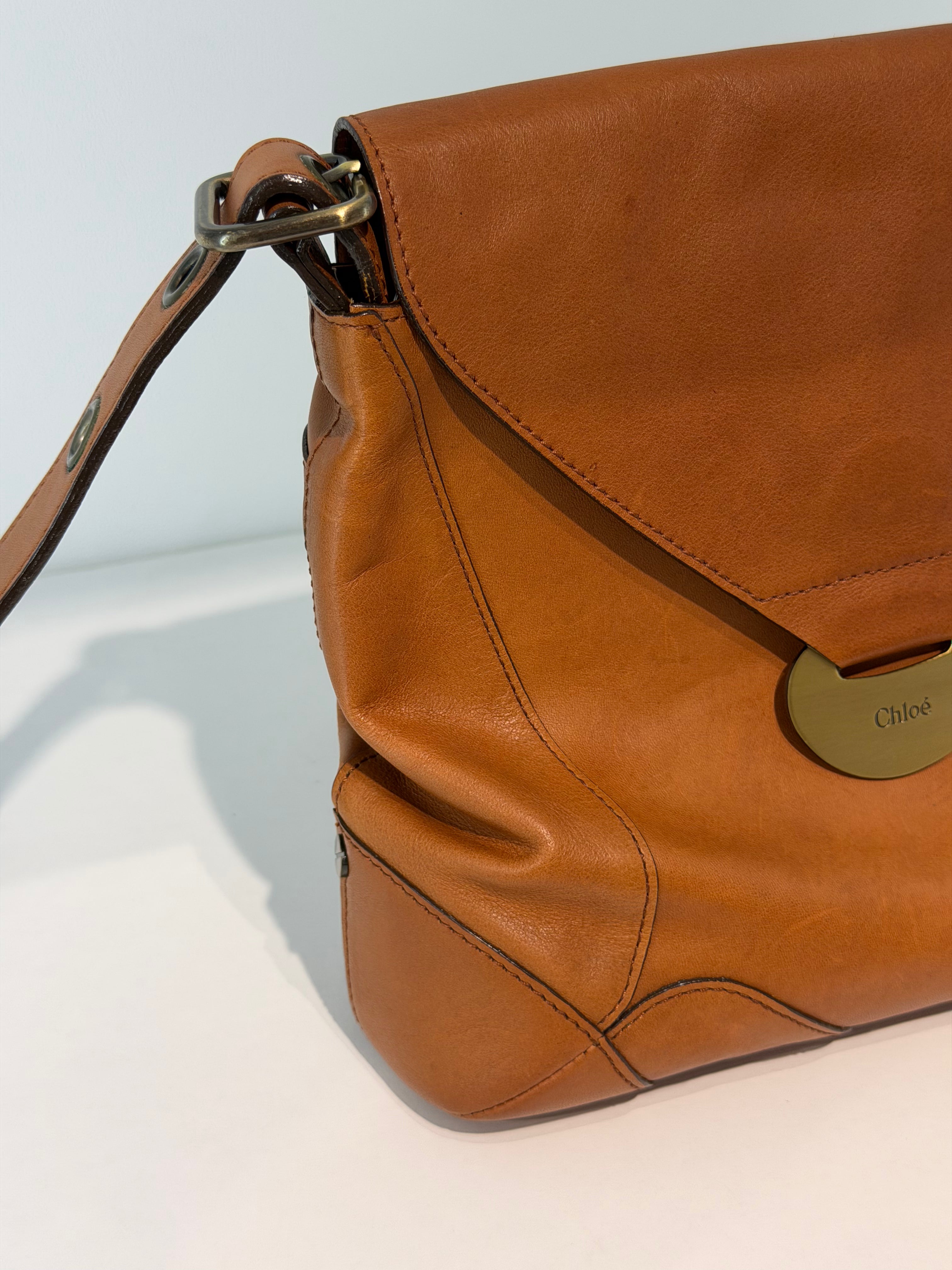 Borsa a Tracolla Vintage di Chloé in Pelle Marrone