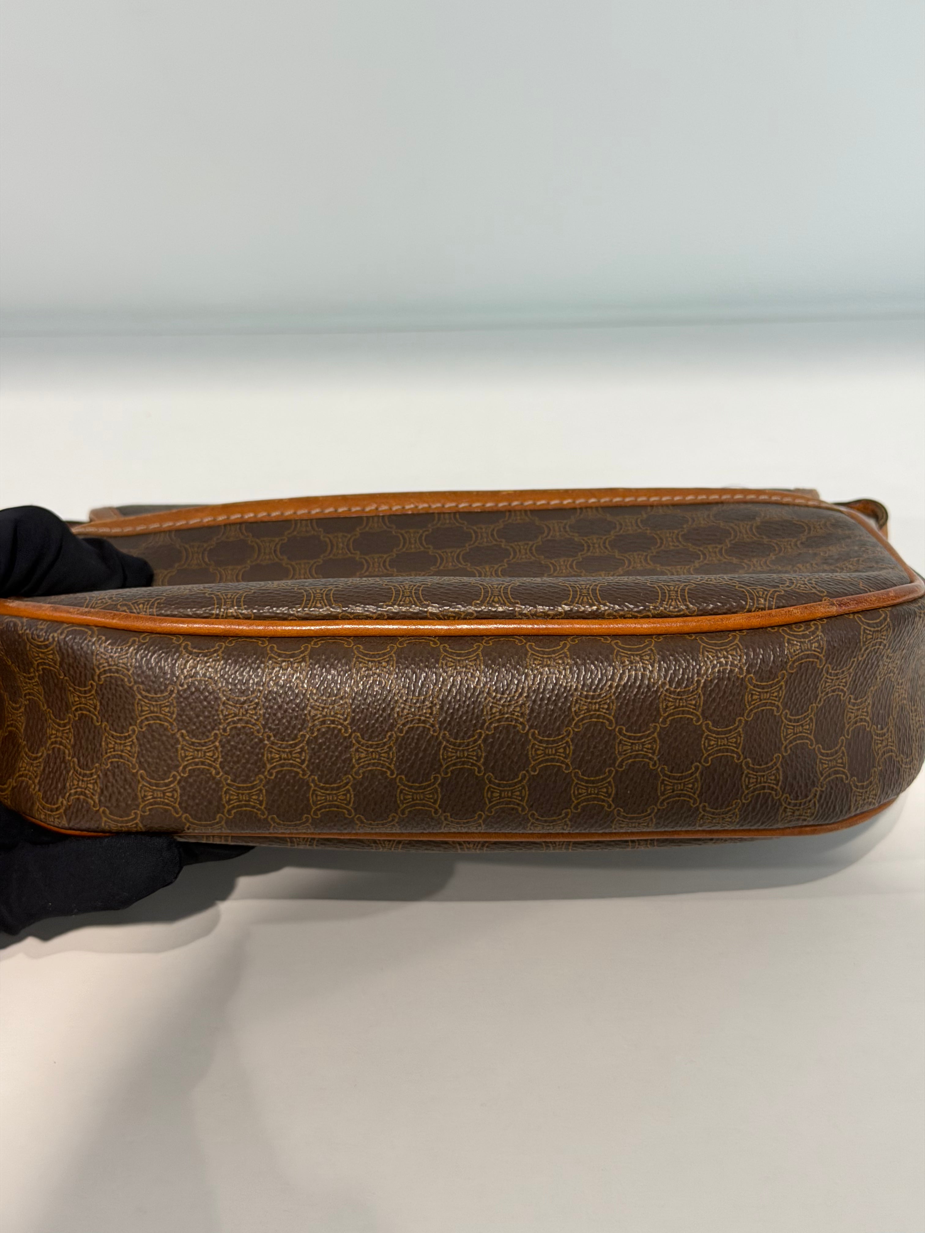 Borsa a Tracolla Vintage Céline in Tela con Motivo Macadam