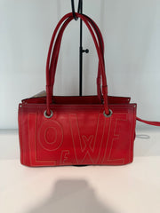 Loewe Logo Tote in Pelle Rossa