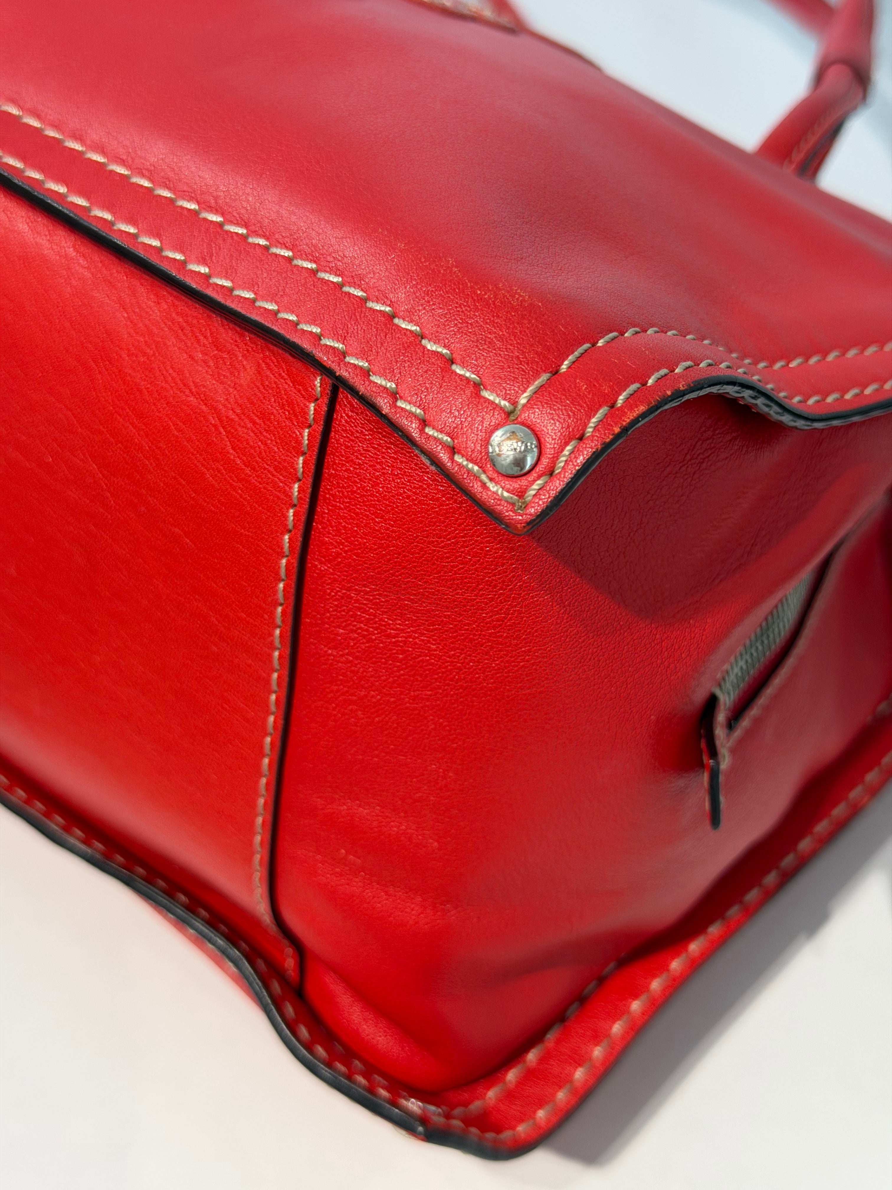 Loewe Logo Tote in Pelle Rossa