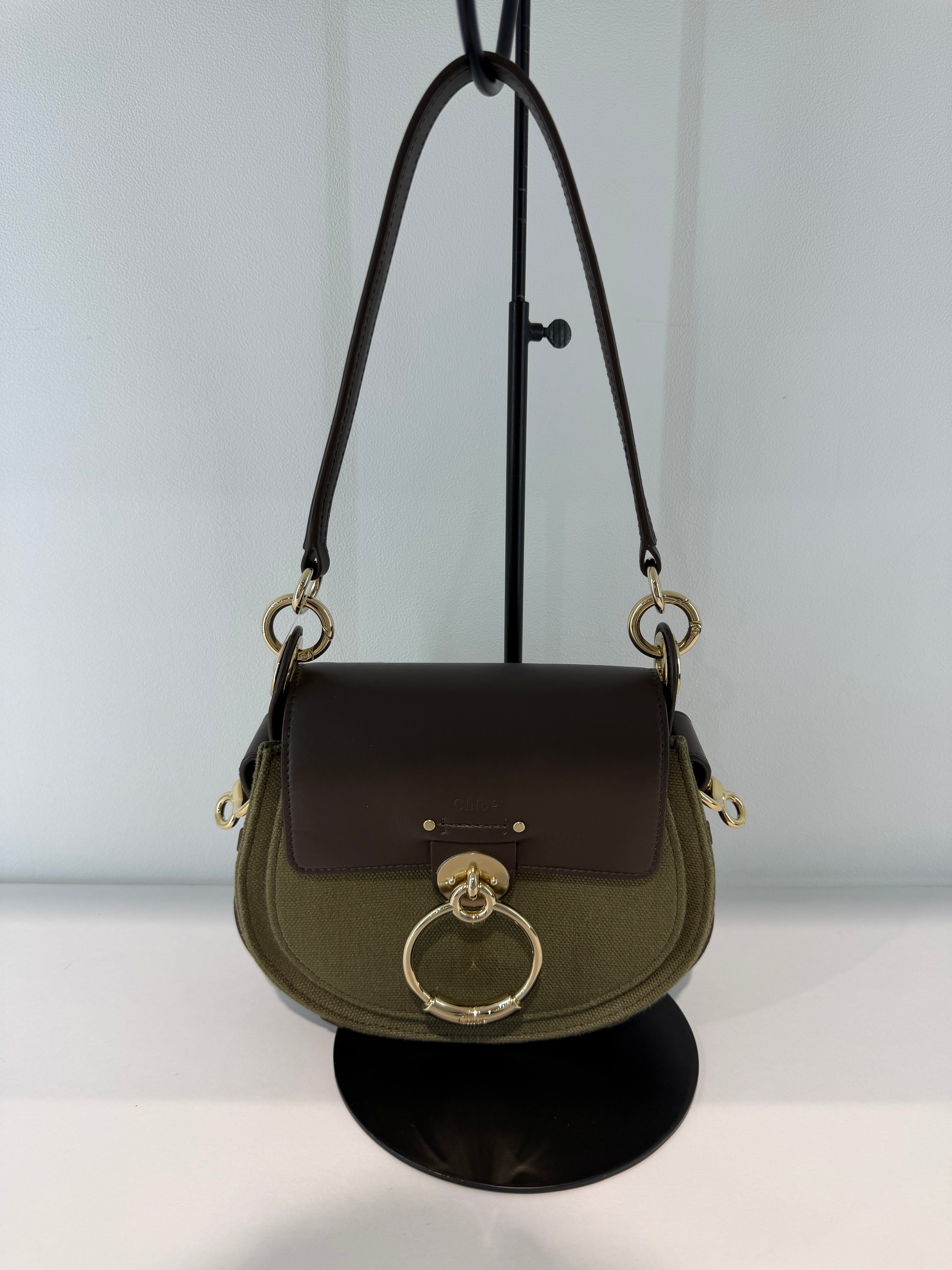 Borsa Chloé Tess Small in Tela e in Pelle