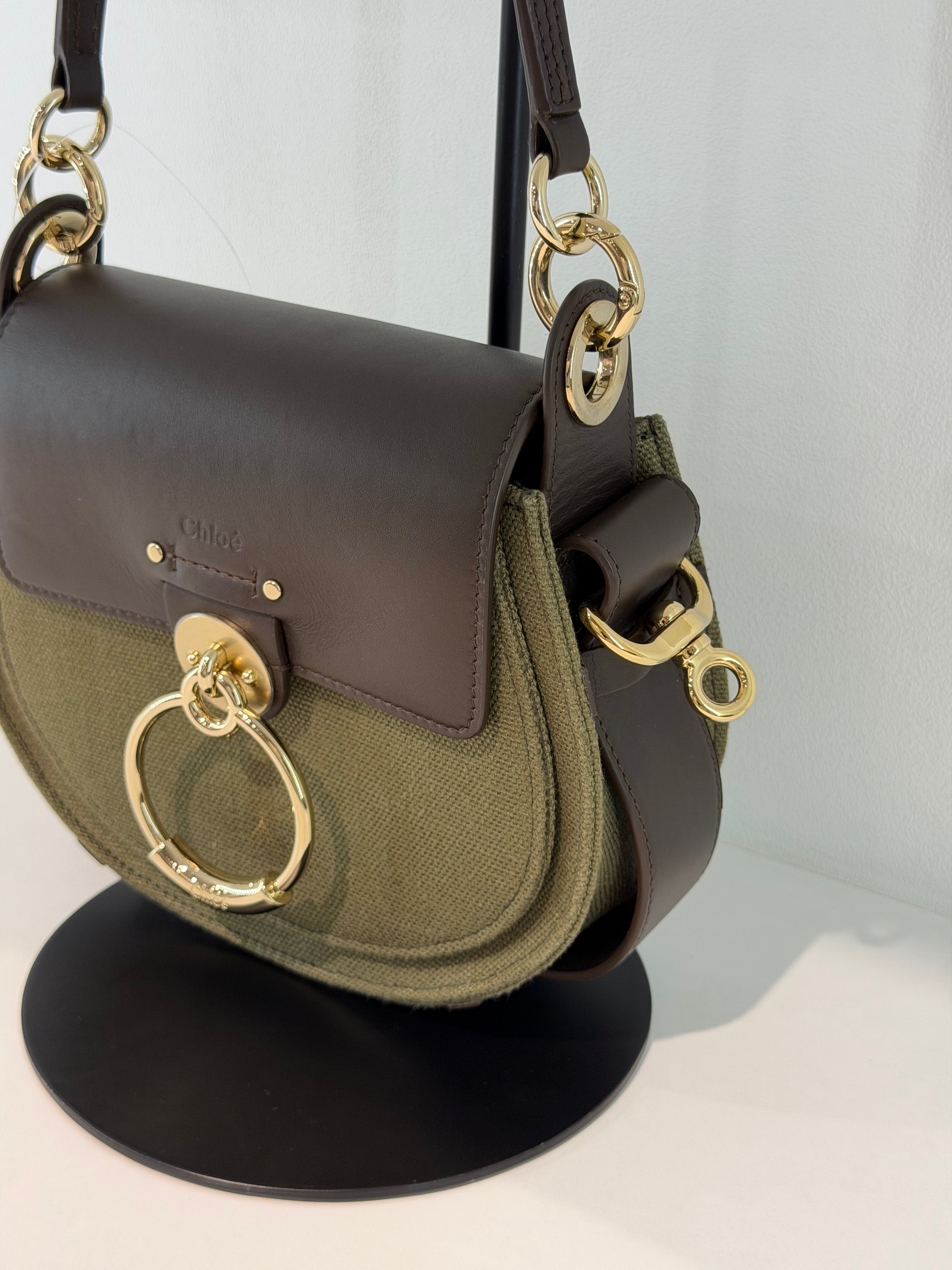 Borsa Chloé Tess Small in Tela e in Pelle