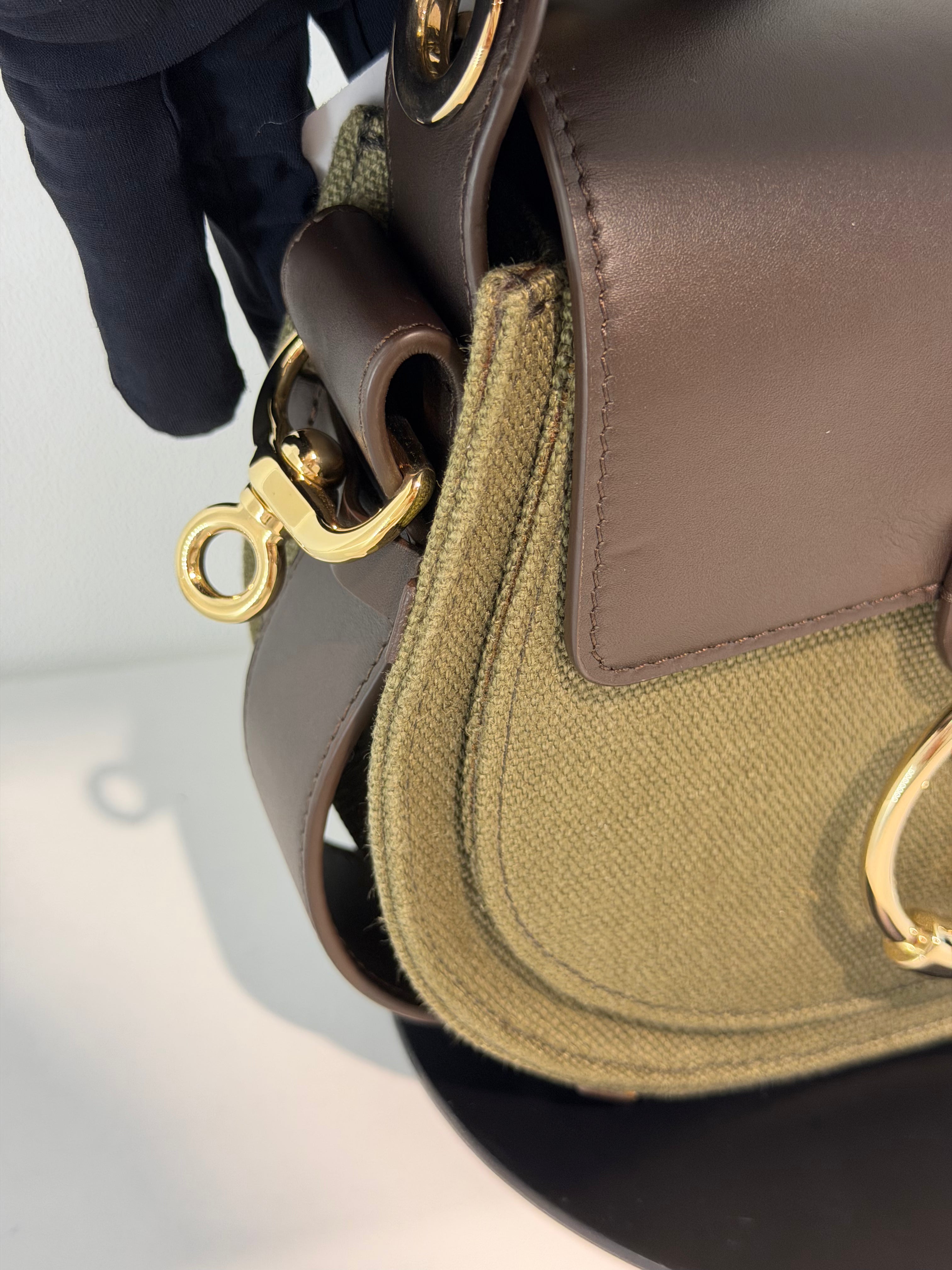 Borsa Chloé Tess Small in Tela e in Pelle