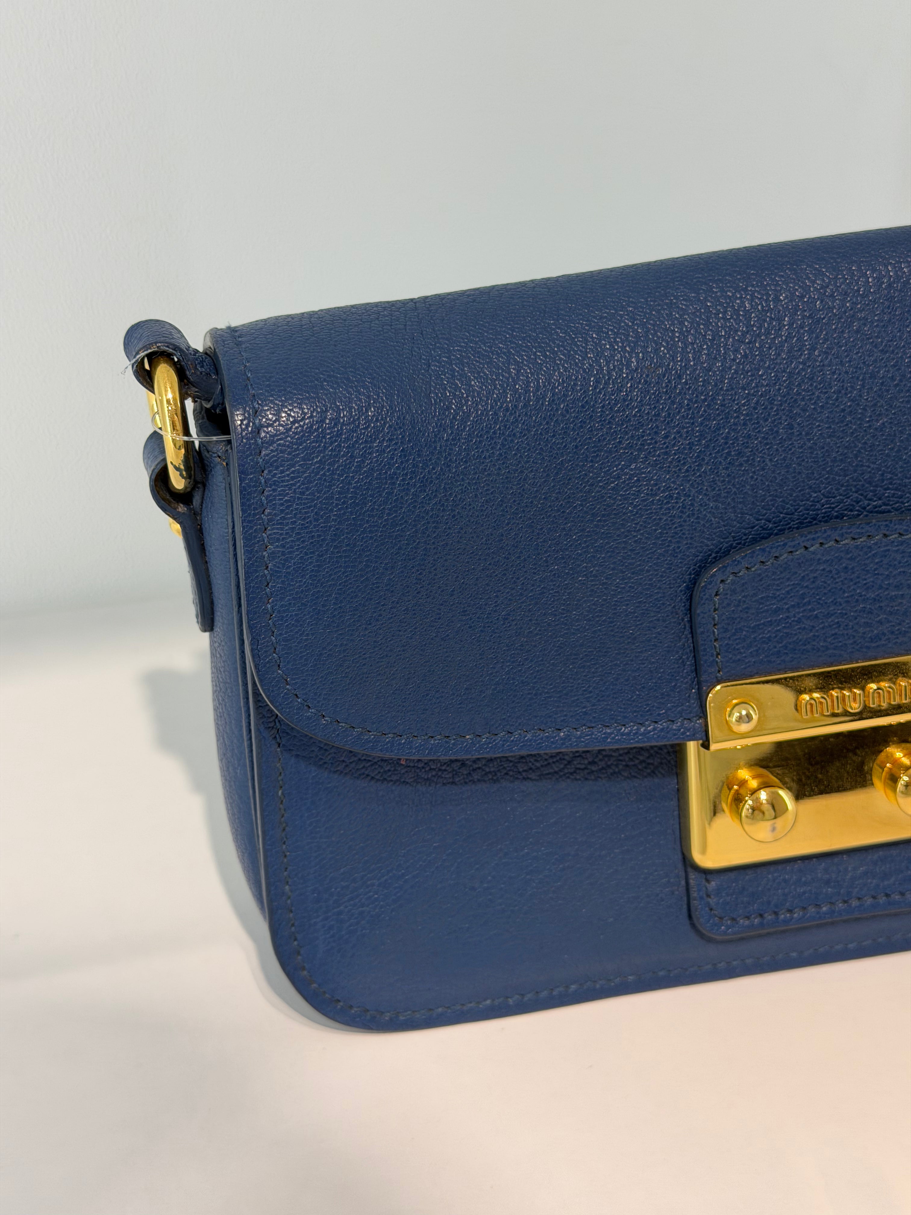 Borsa a Tracolla Miu Miu in Pelle Blu