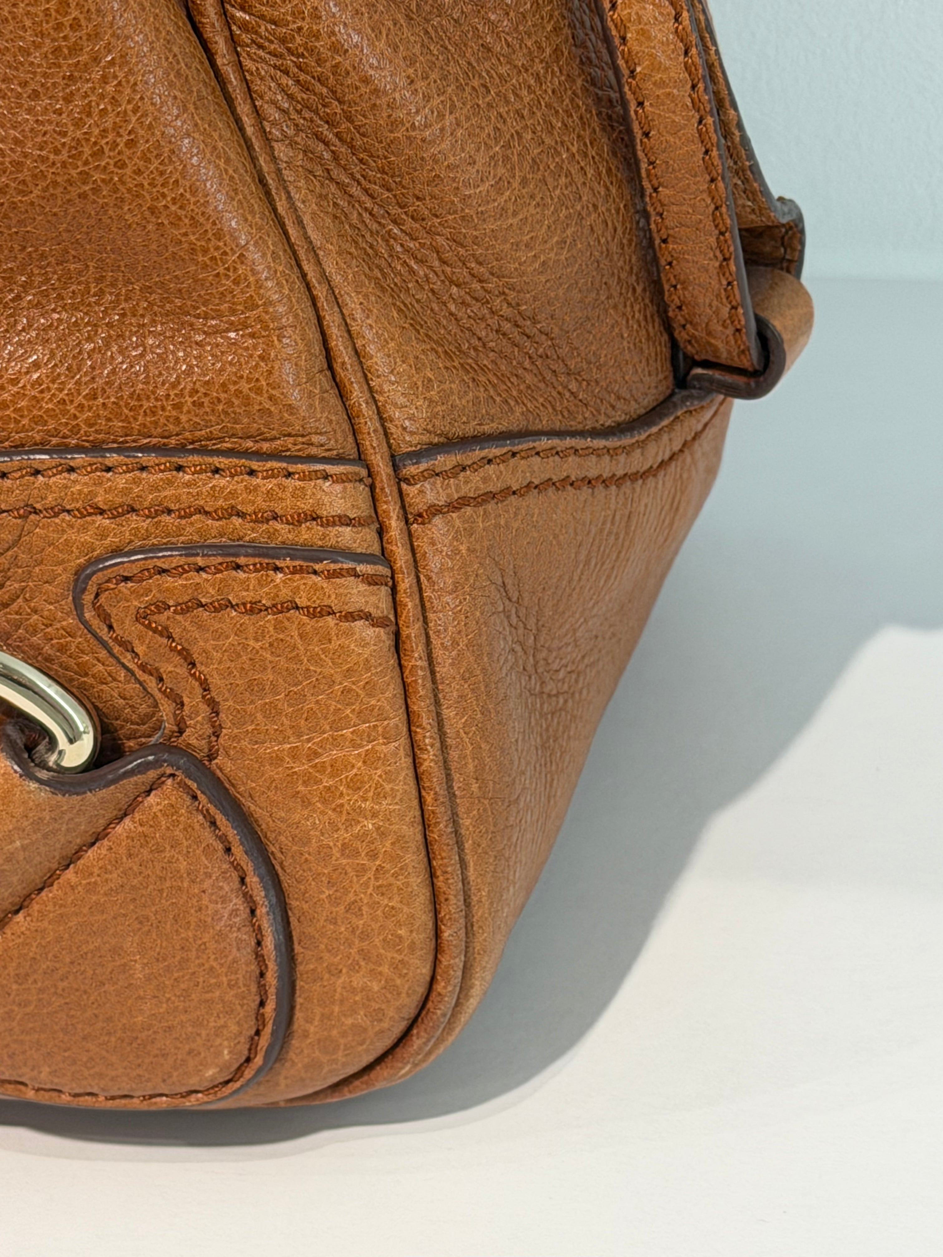 Borsa Céline  a Spalla Vintage in Pelle Marrone Chiaro