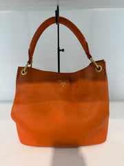 Borsa a Spalla Prada Vitello Daino Hobo in Pelle Martellata