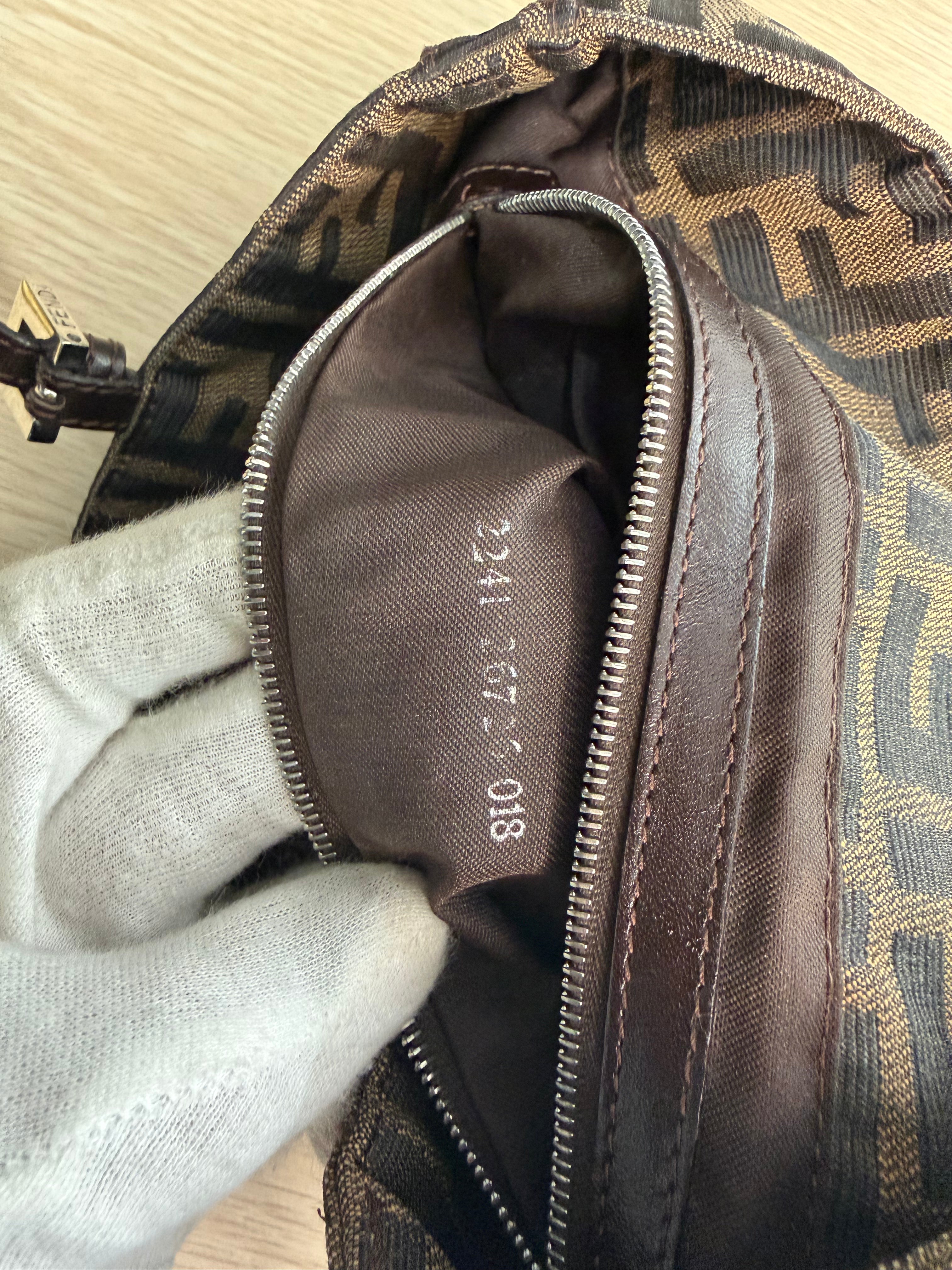 Borsa a Spalla Fendi Vintage in Tela Zucca