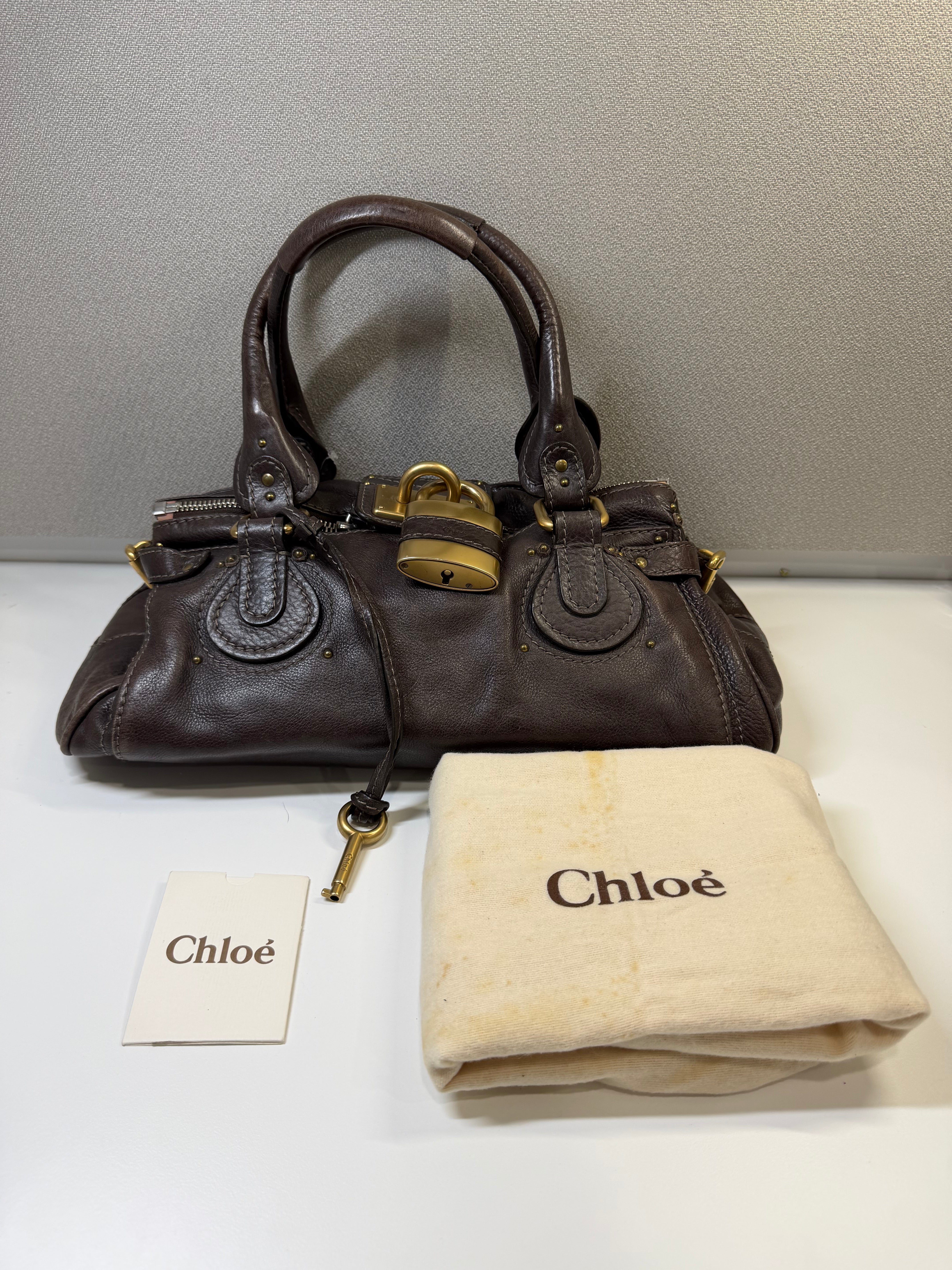 Borsa Chloe Paddington in Pelle Marrone