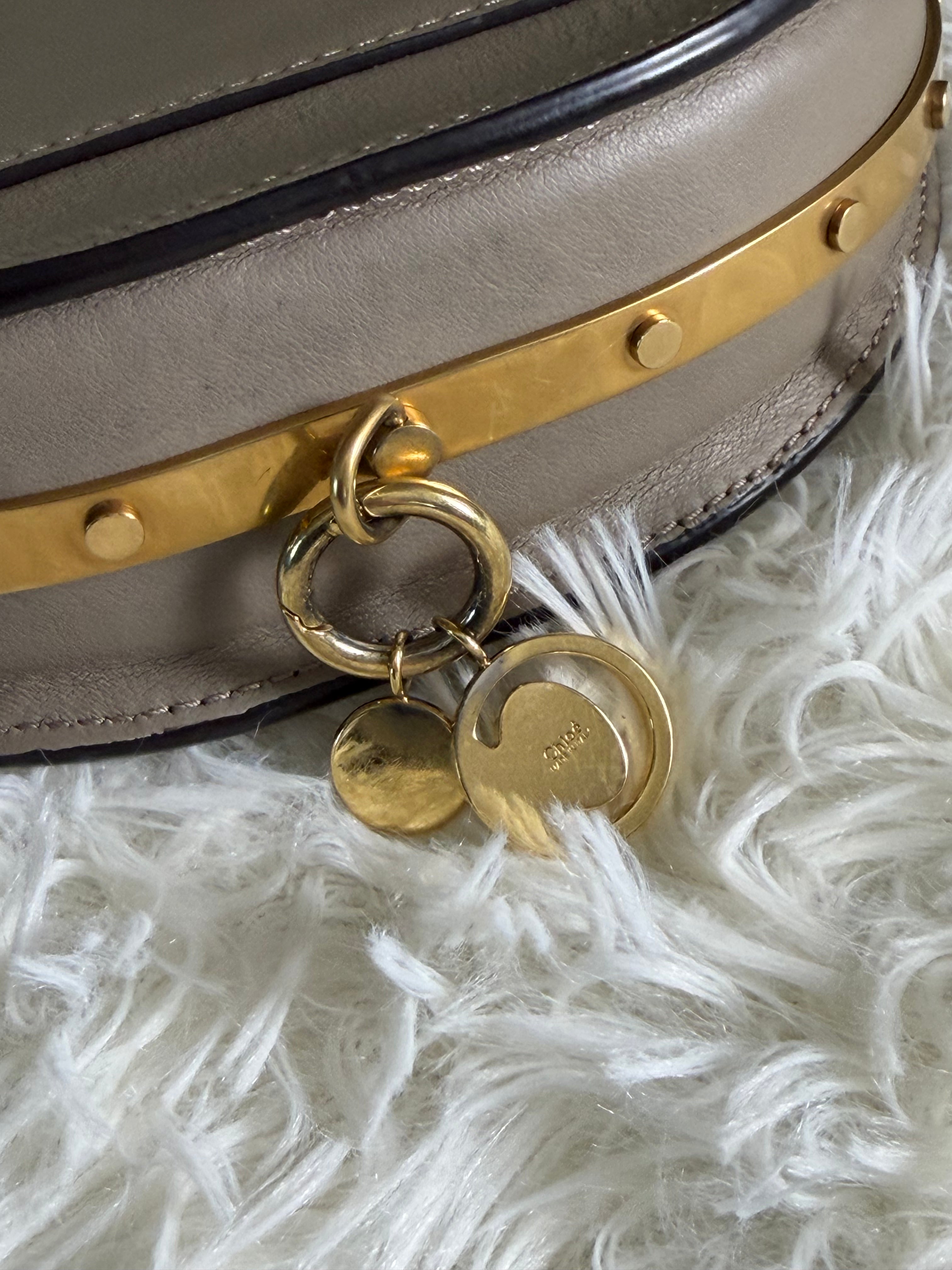 Borsa Chloé Nile Minaudiere in Pelle Grigia