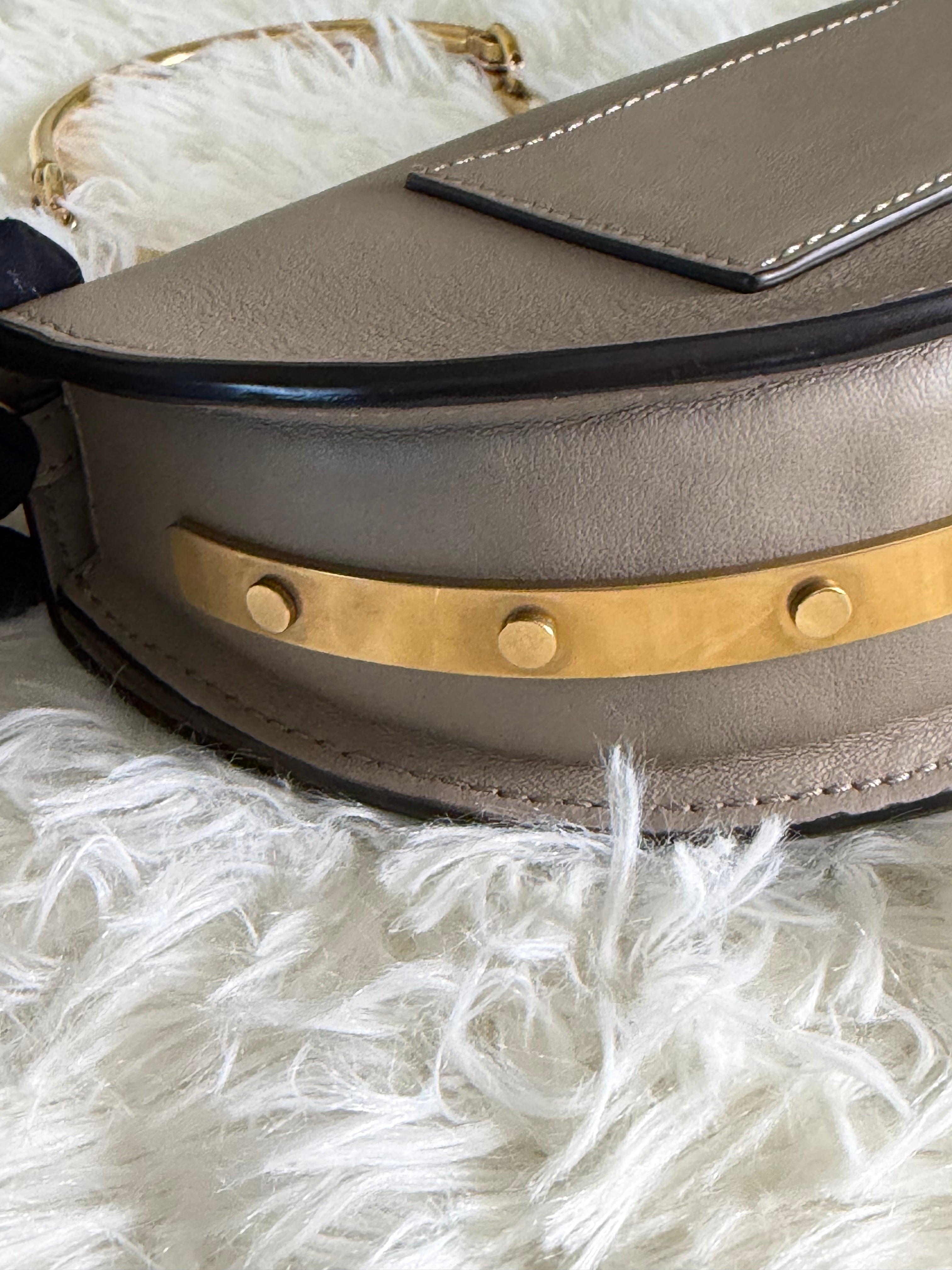 Borsa Chloé Nile Minaudiere in Pelle Grigia
