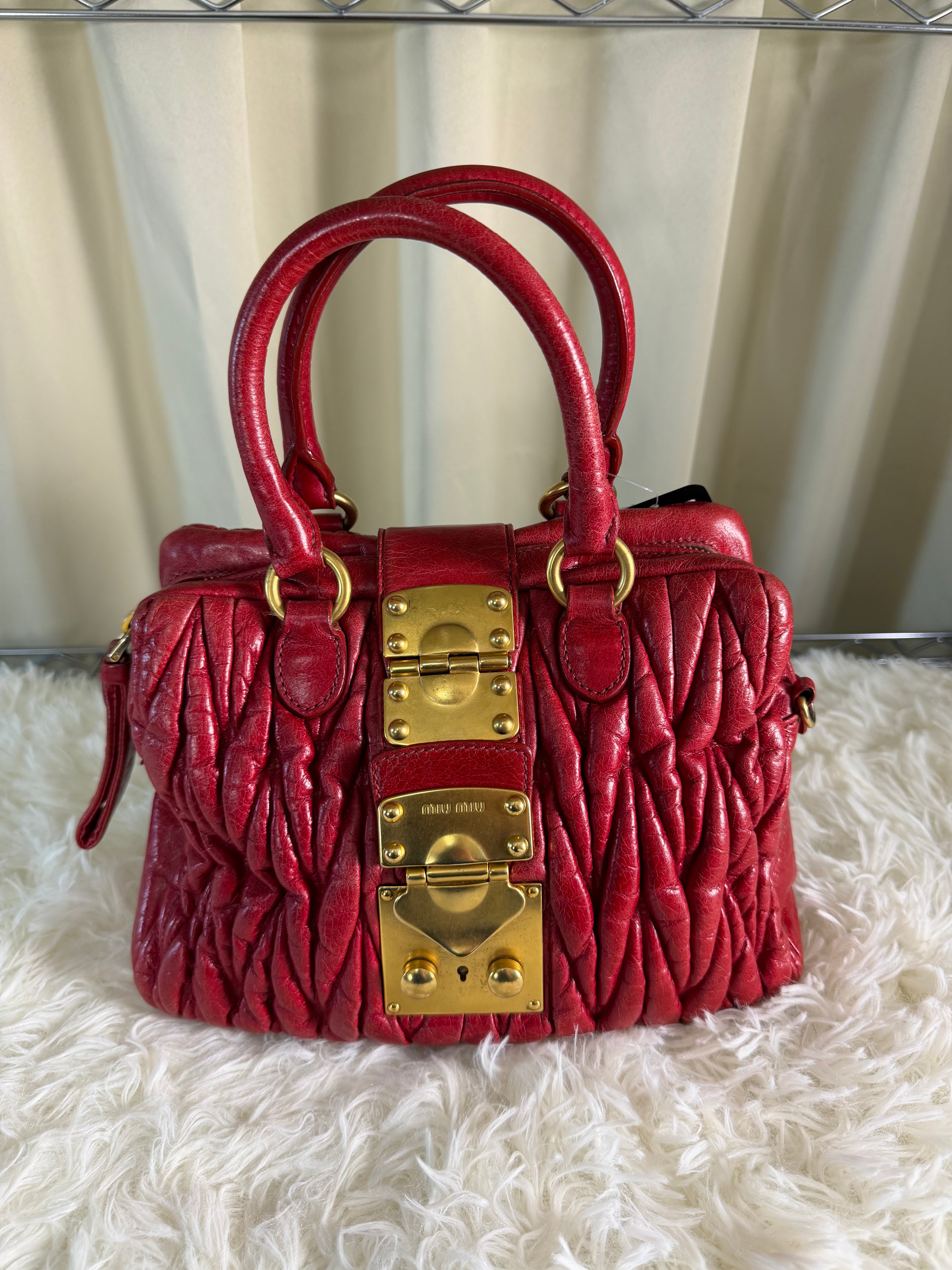 Borsa Miu Miu Matelassé in Pelle Rossa