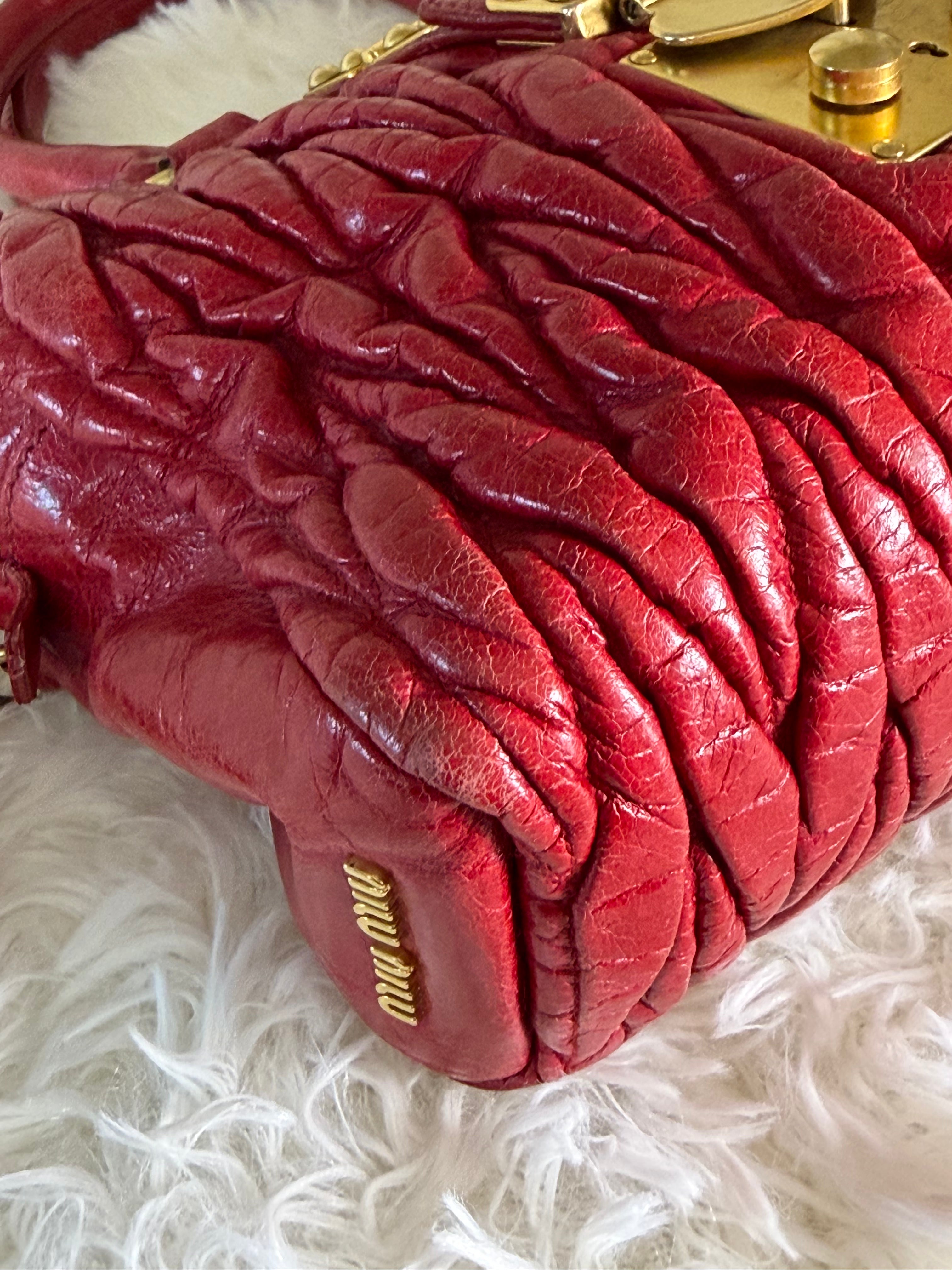Borsa Miu Miu Matelassé in Pelle Rossa