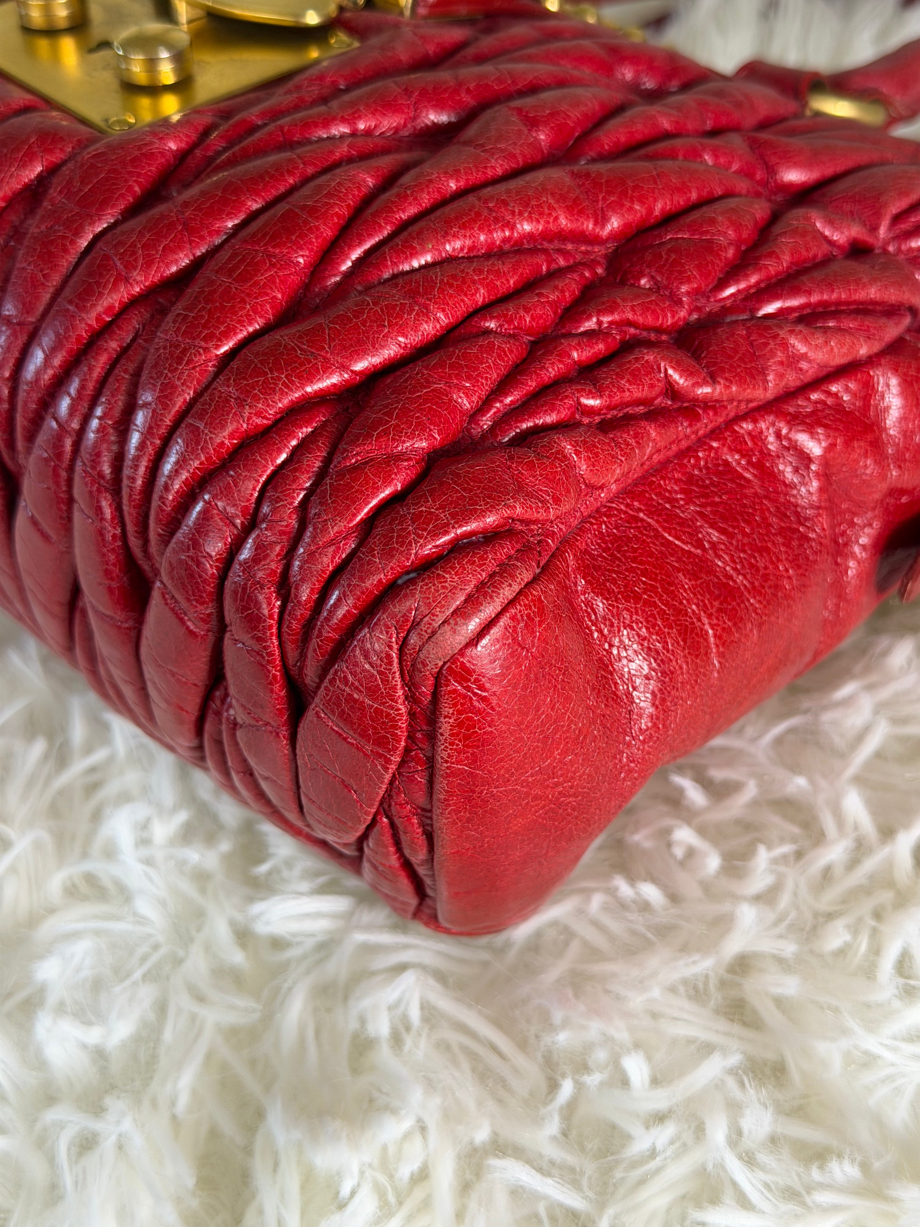 Borsa Miu Miu Matelassé in Pelle Rossa