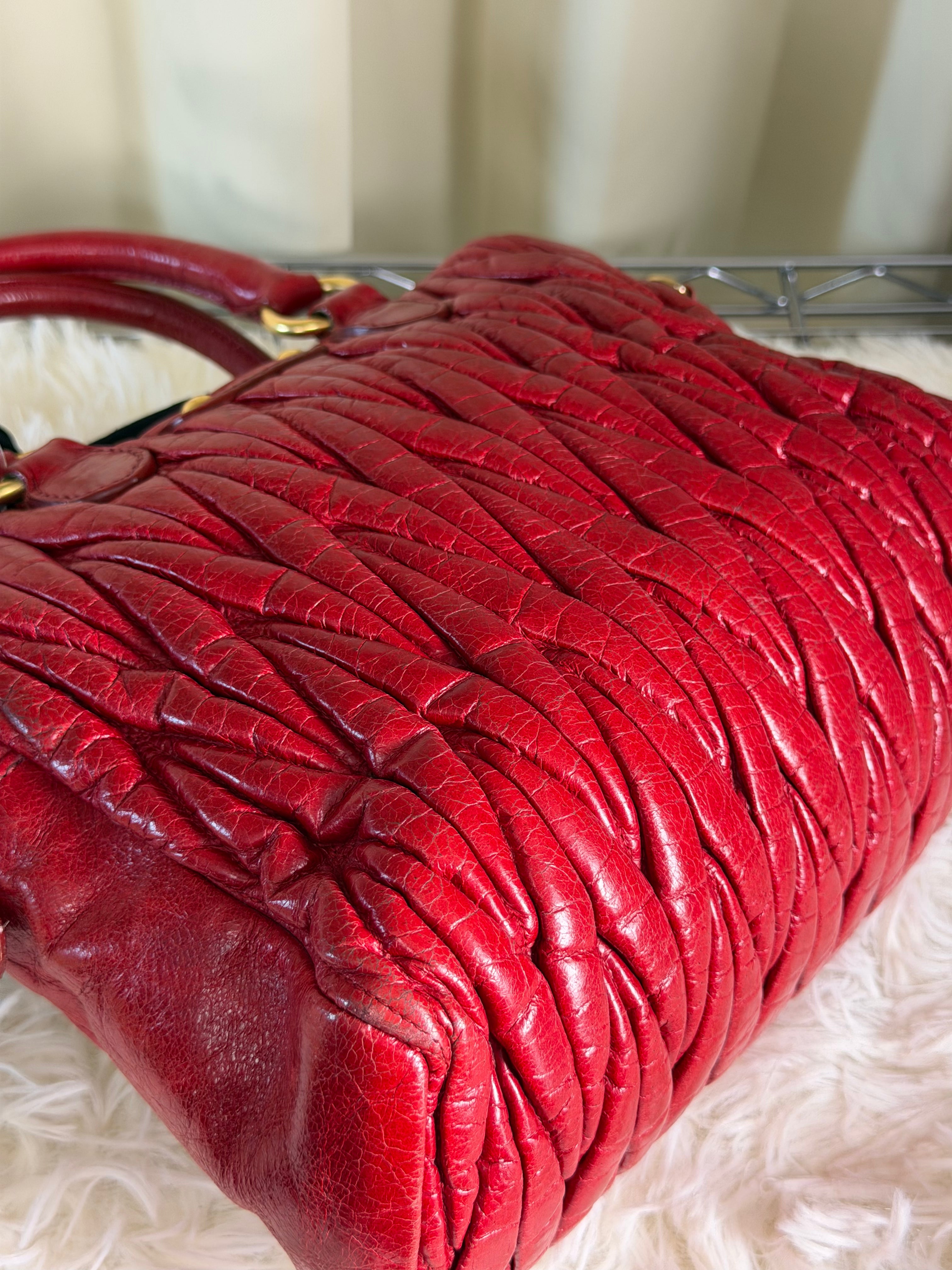 Borsa Miu Miu Matelassé in Pelle Rossa