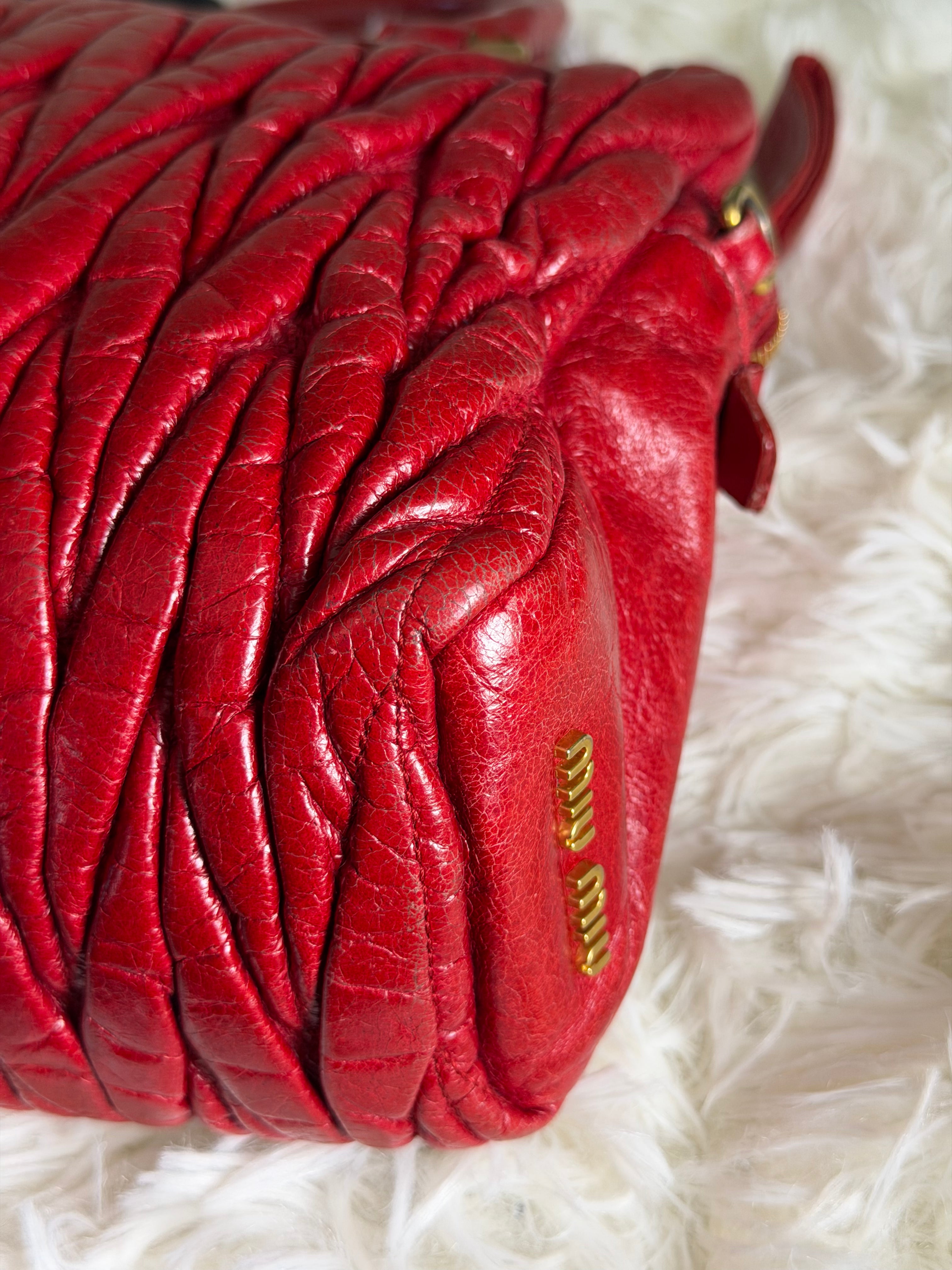 Borsa Miu Miu Matelassé in Pelle Rossa