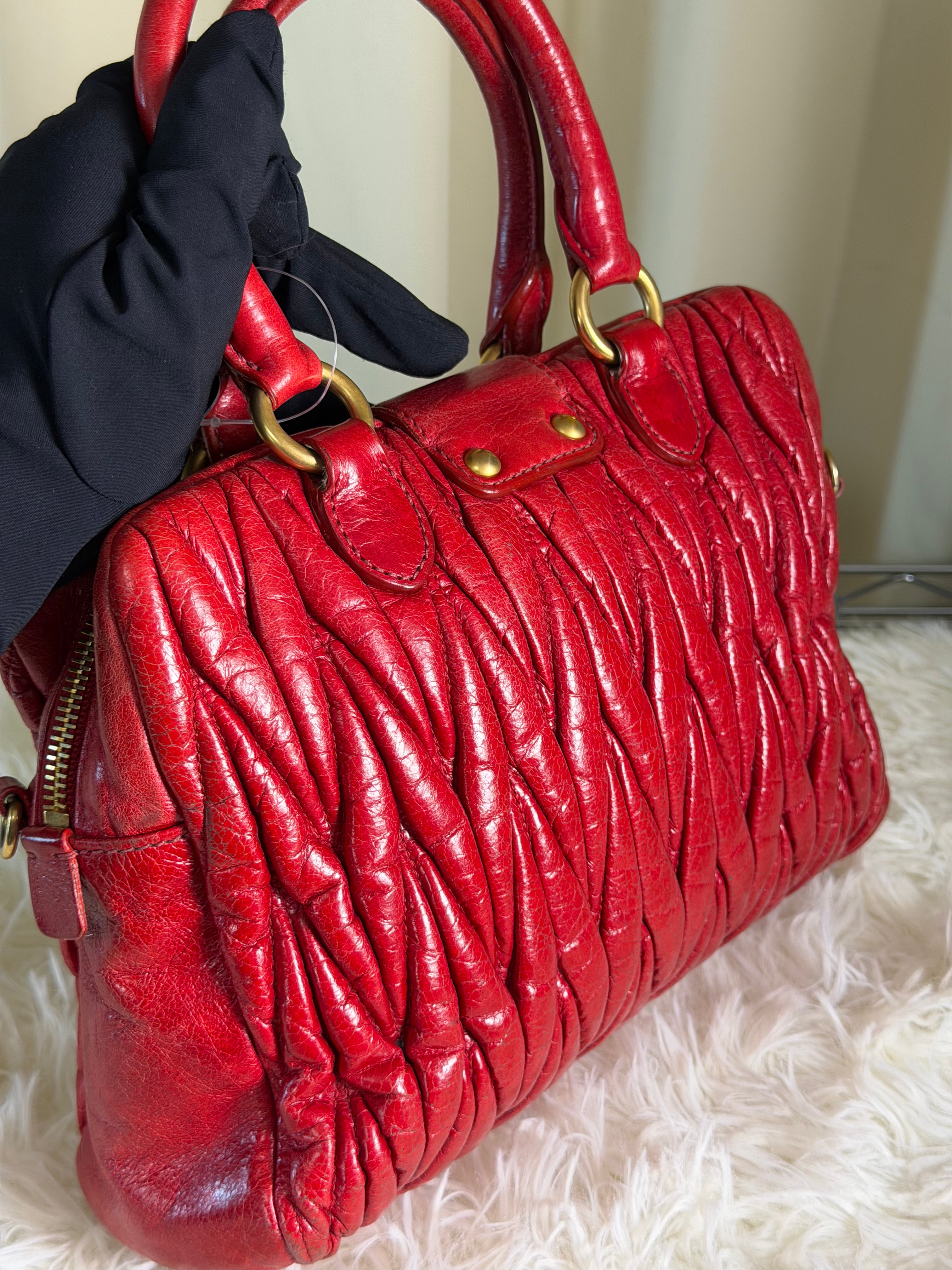 Borsa Miu Miu Matelassé in Pelle Rossa