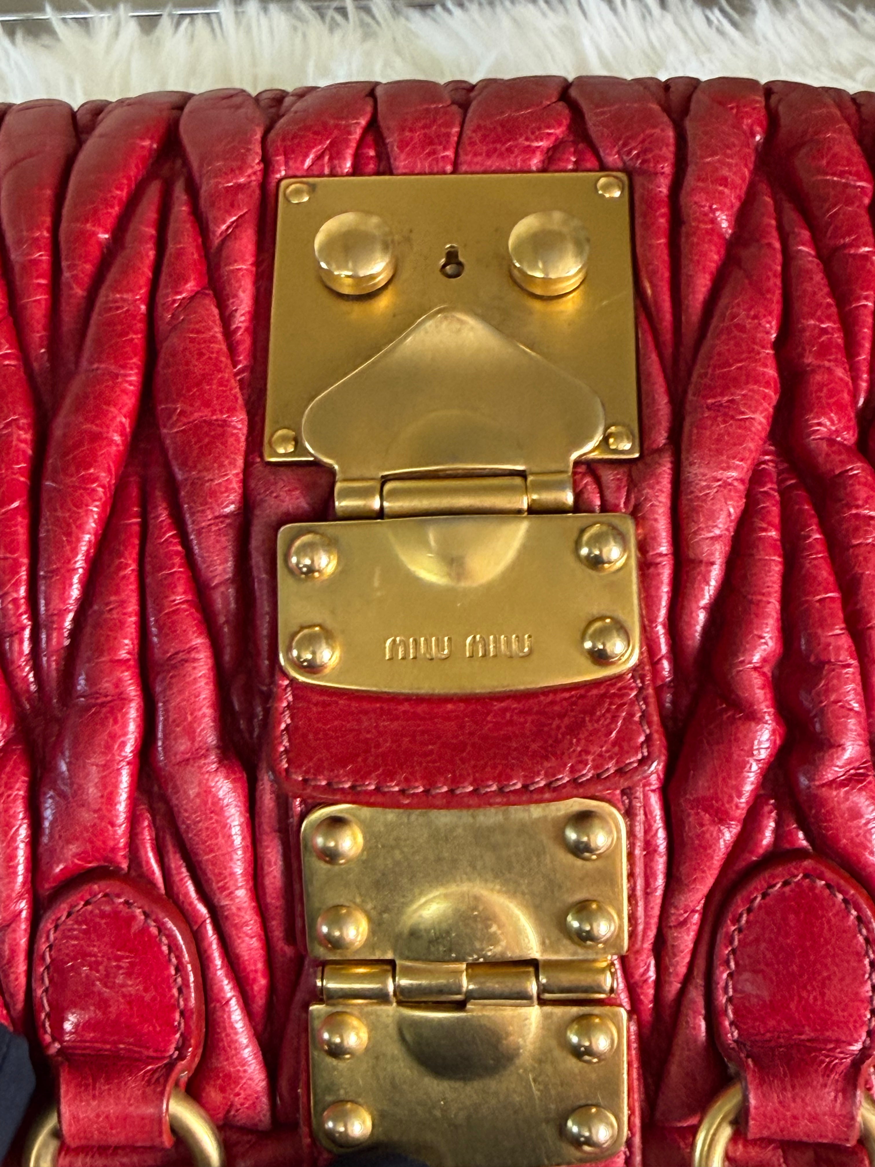 Borsa Miu Miu Matelassé in Pelle Rossa