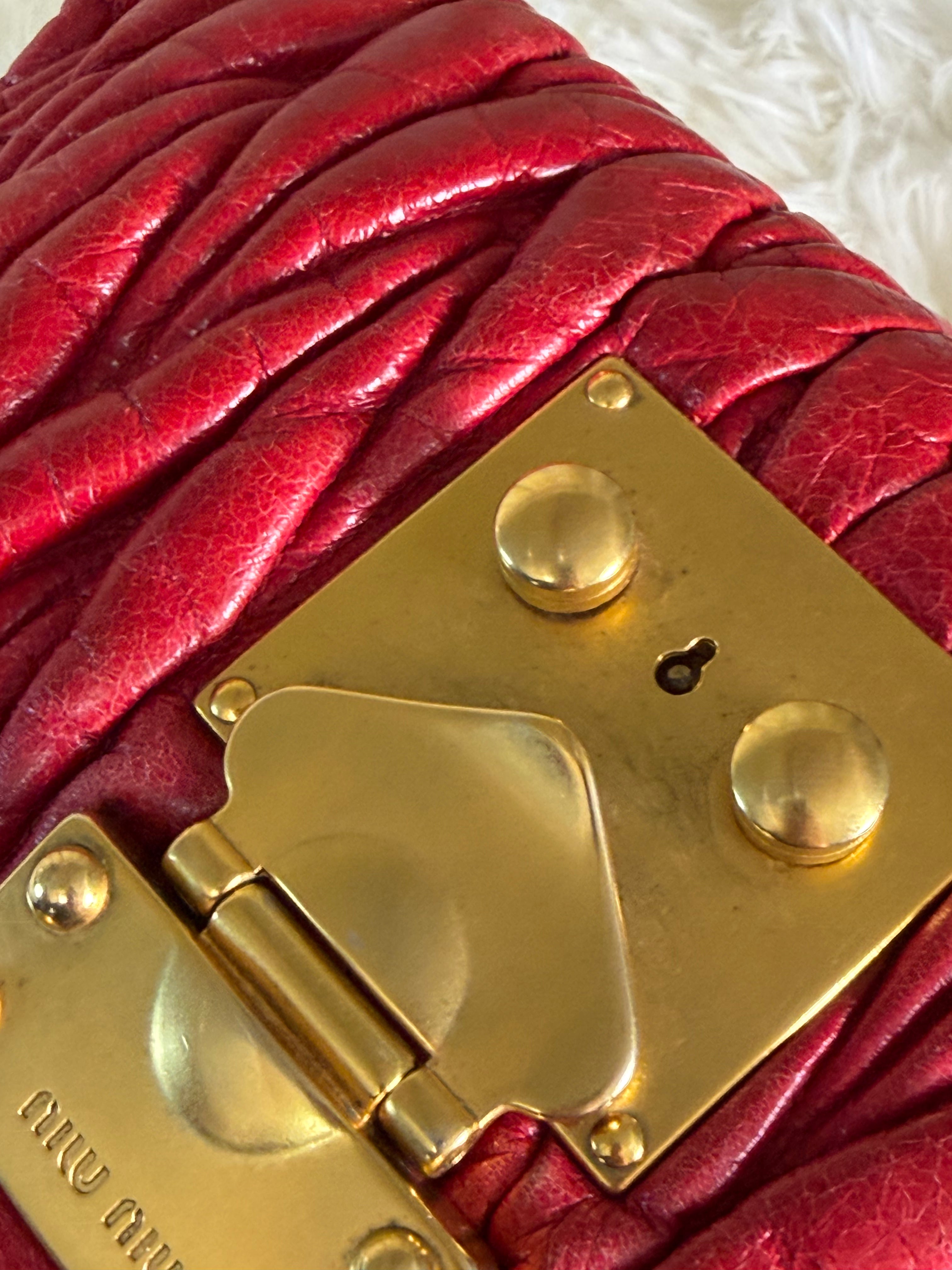 Borsa Miu Miu Matelassé in Pelle Rossa