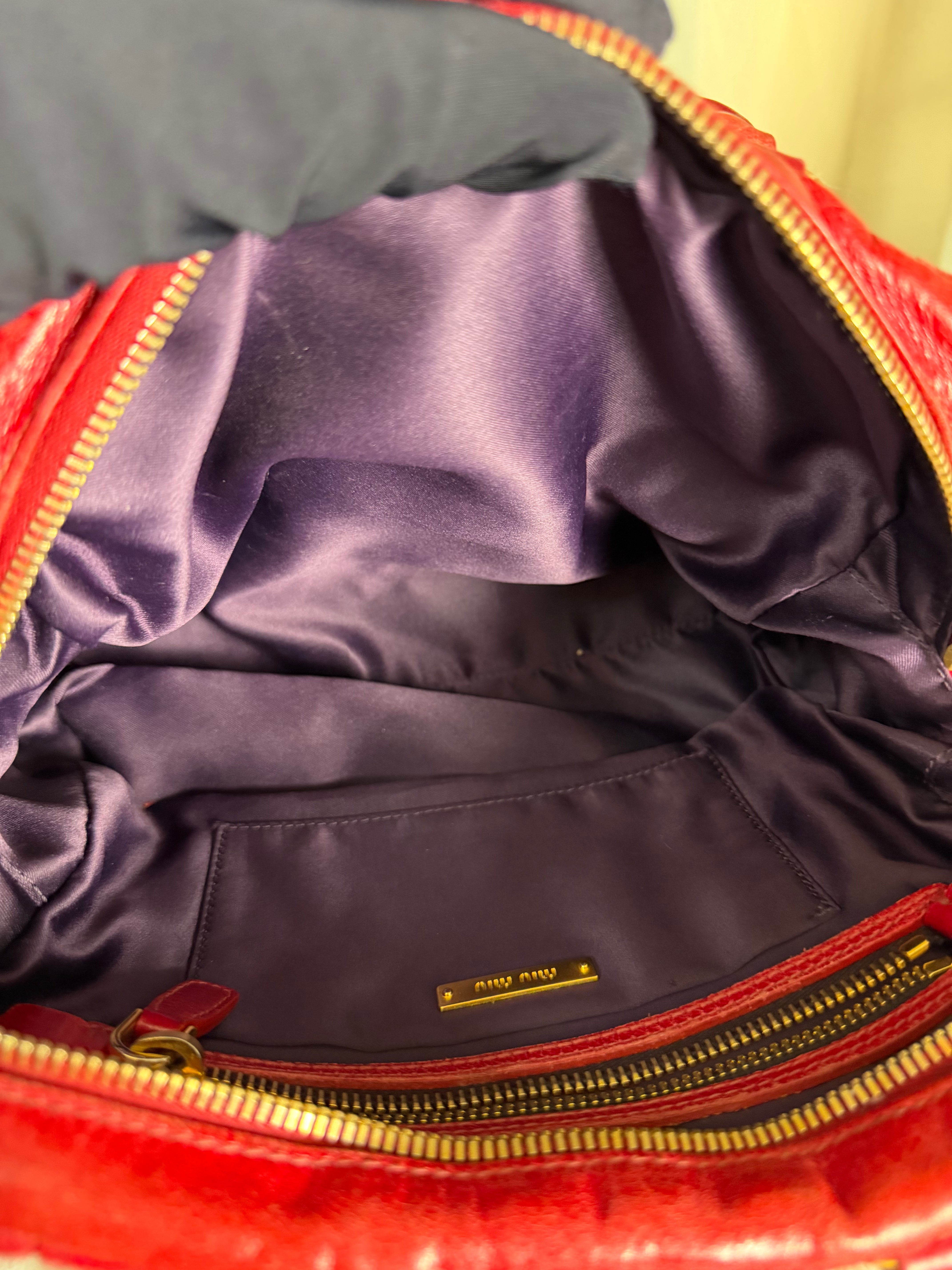 Borsa Miu Miu Matelassé in Pelle Rossa