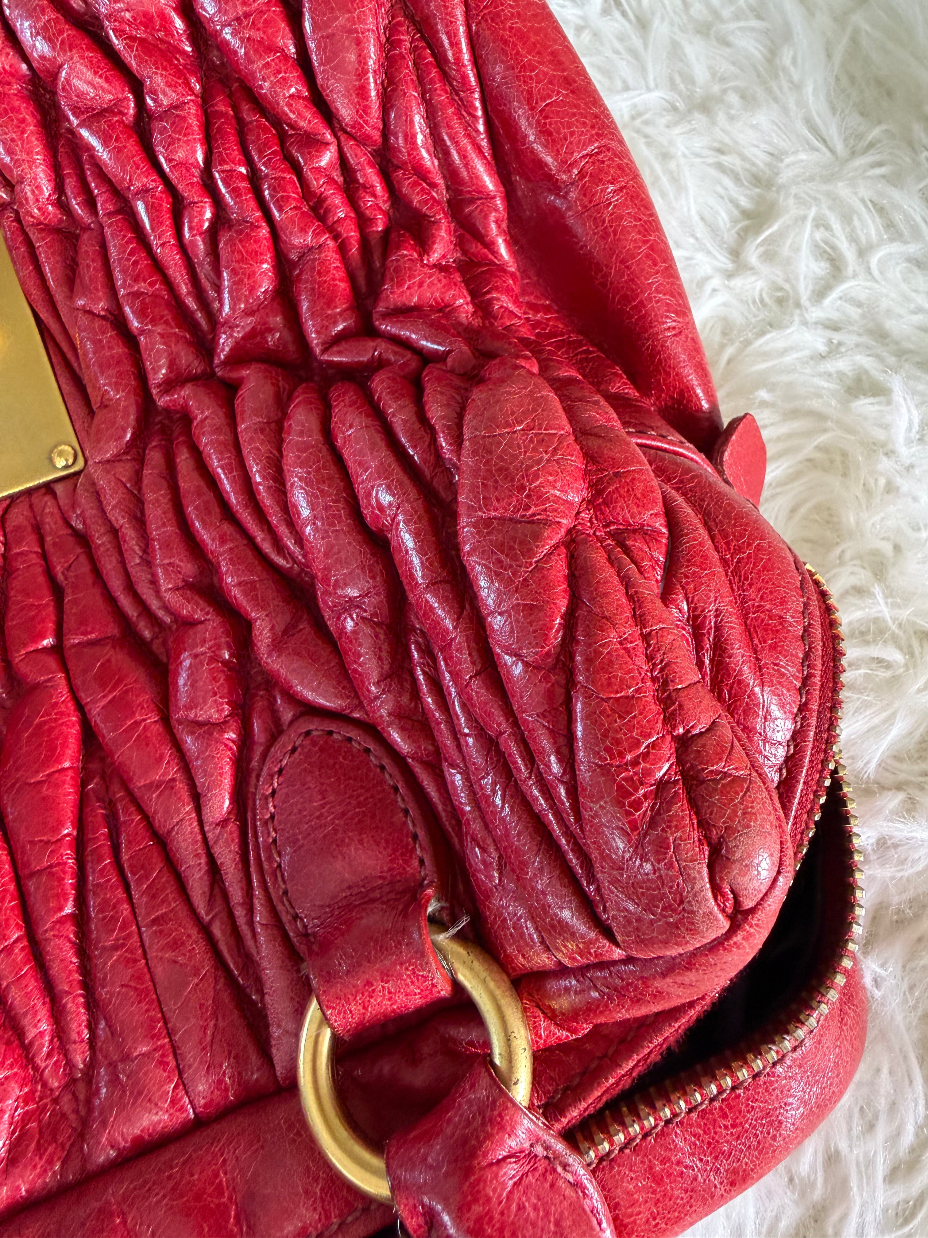Borsa Miu Miu Matelassé in Pelle Rossa