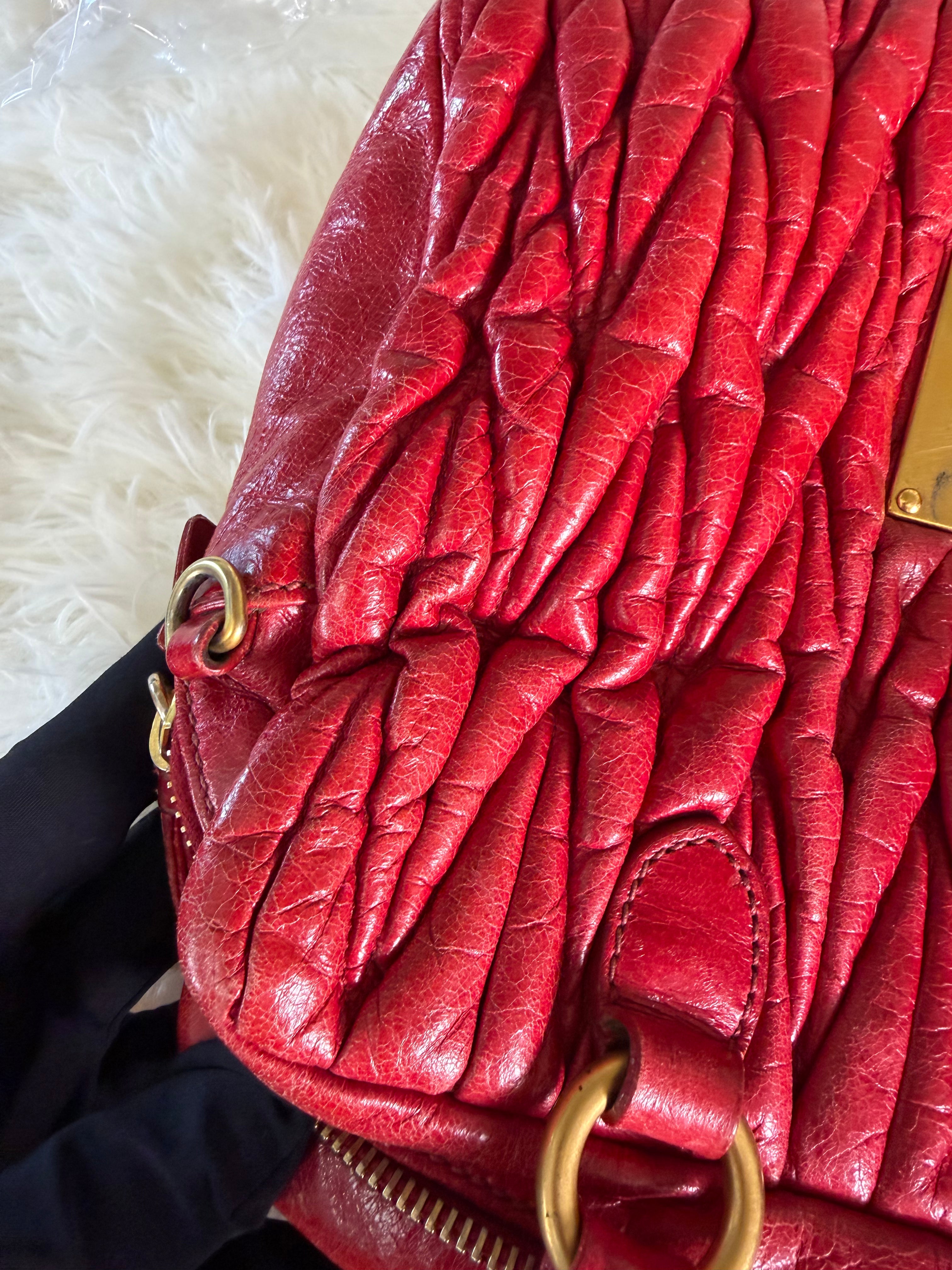 Borsa Miu Miu Matelassé in Pelle Rossa