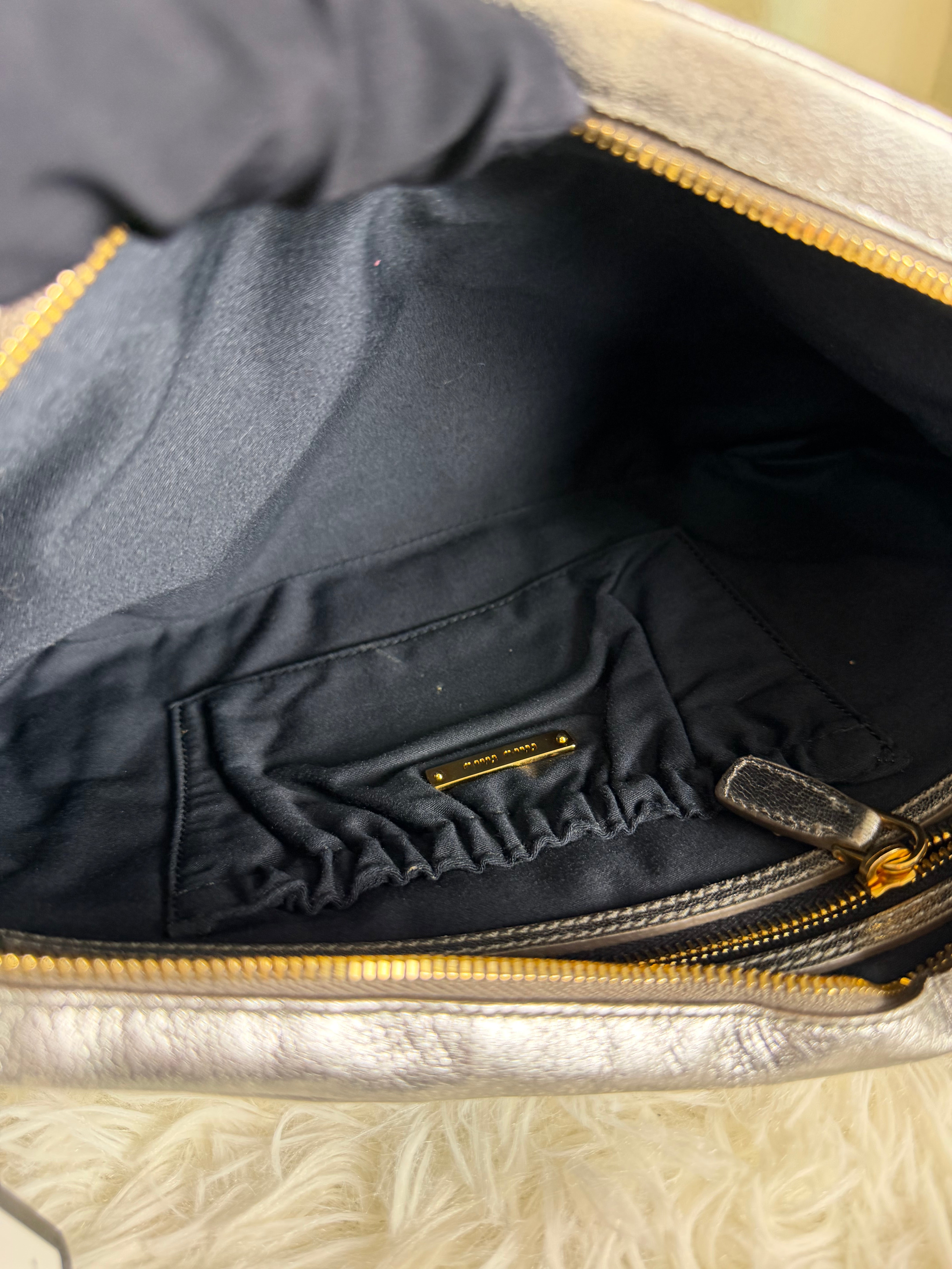 Pochette di Miu Miu in Pelle Metallica
