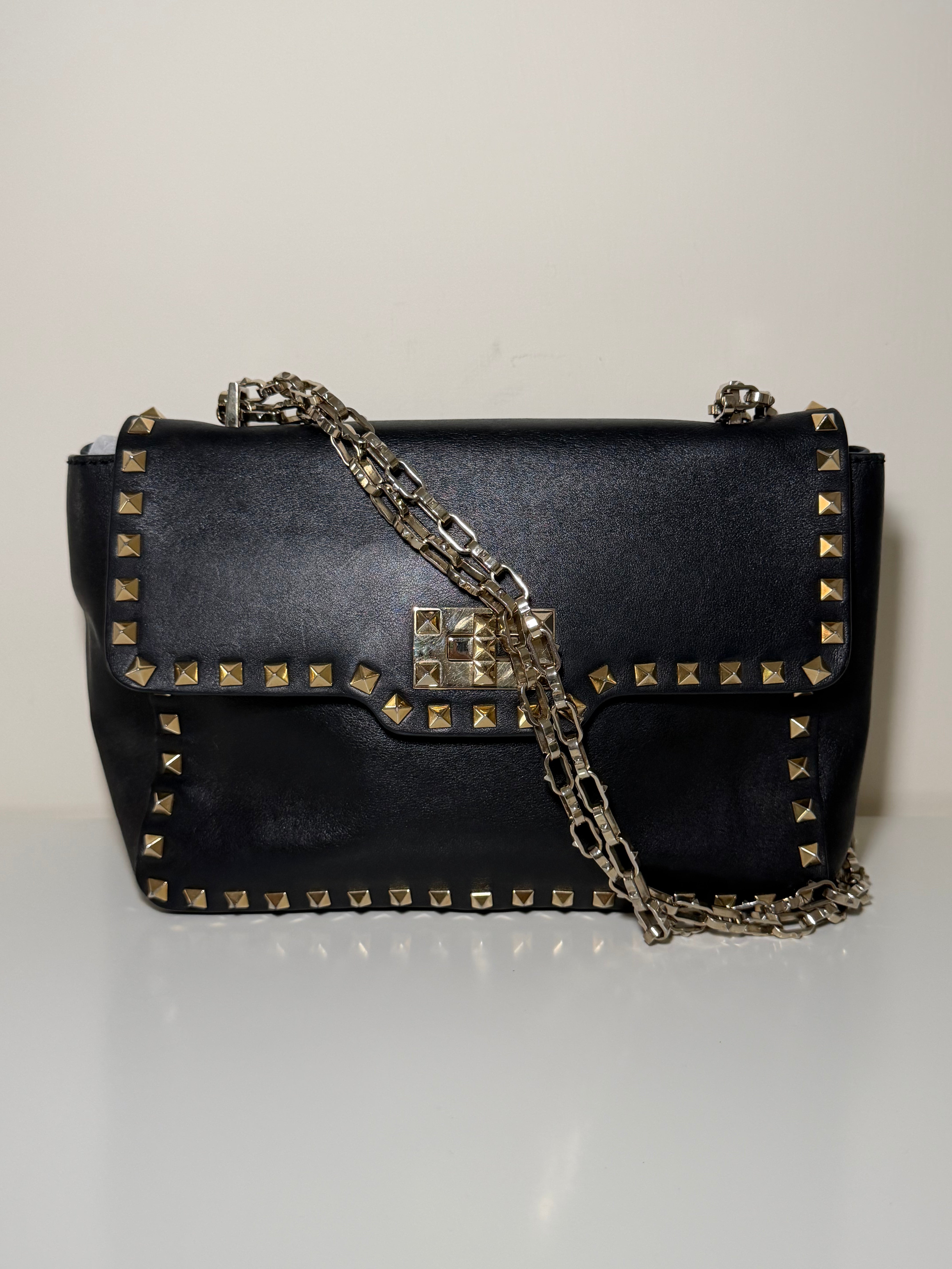 Borsa a Tracolla Valentino Garavani Rockstud in Pelle Nera