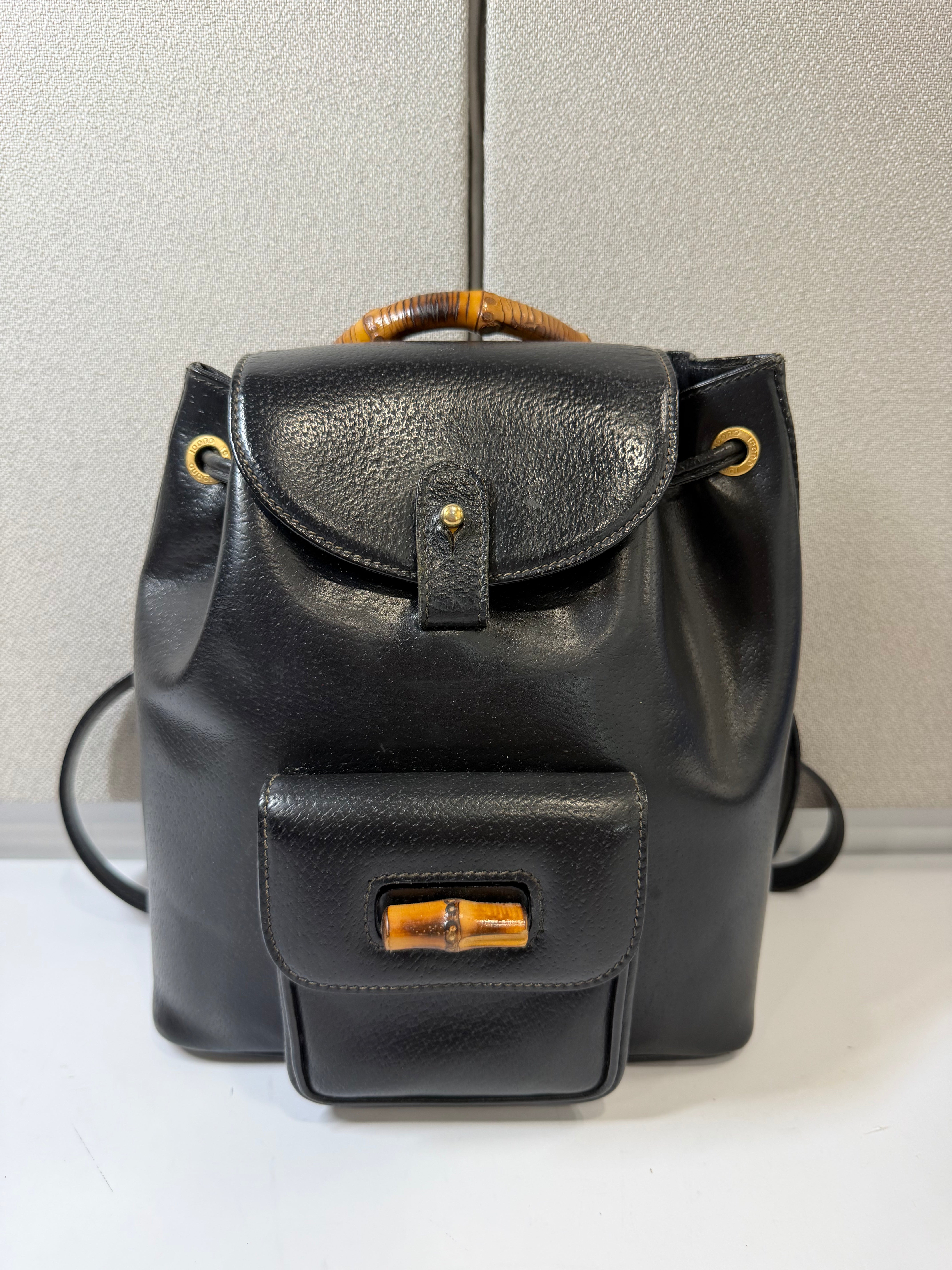 Zaino Vintage con Manico in Bambù di Gucci