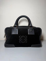 Borsa Loewe Amazona in Suede Nera