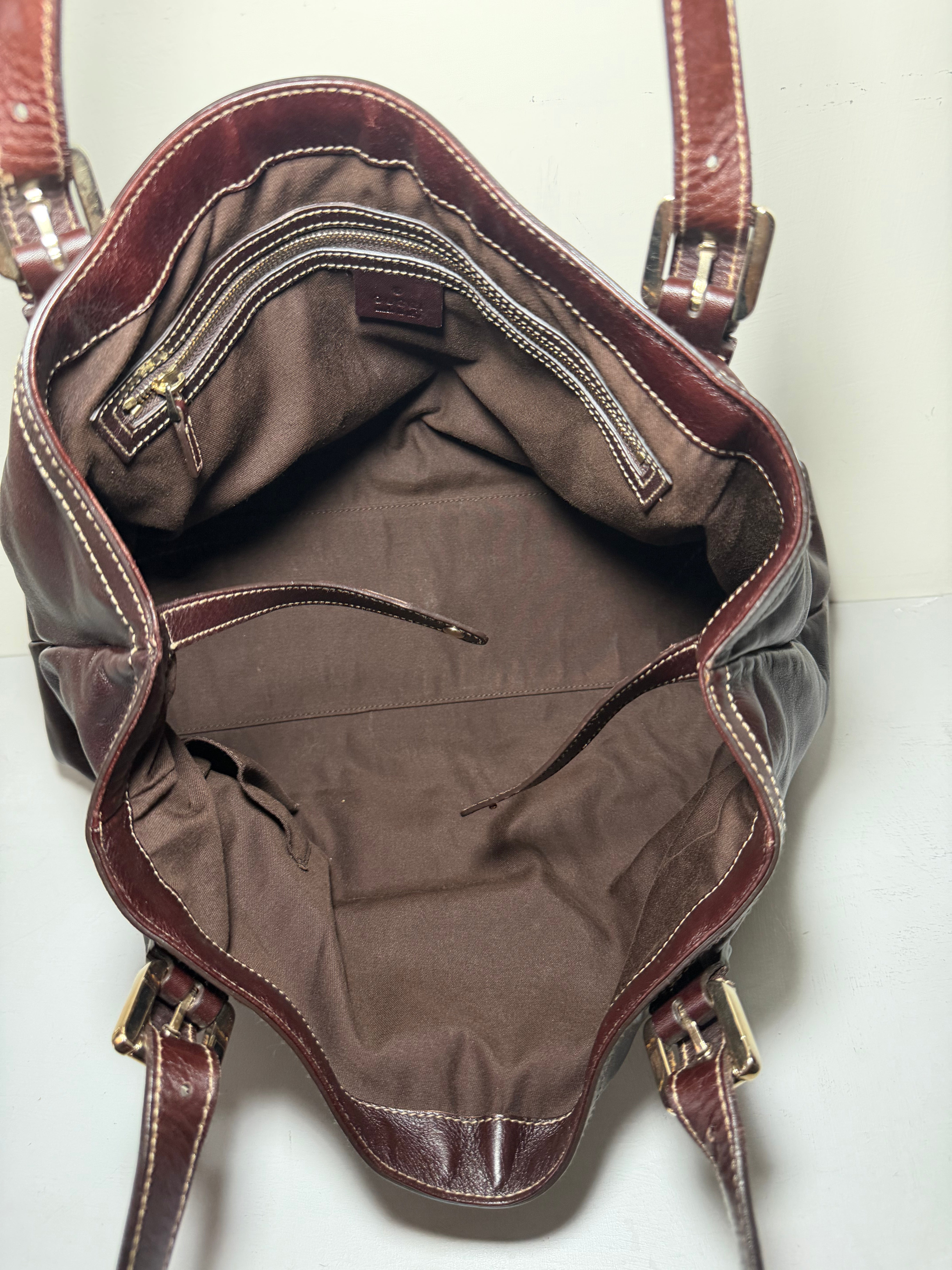Borsa Tote Gucci Britt in Pelle Marrone
