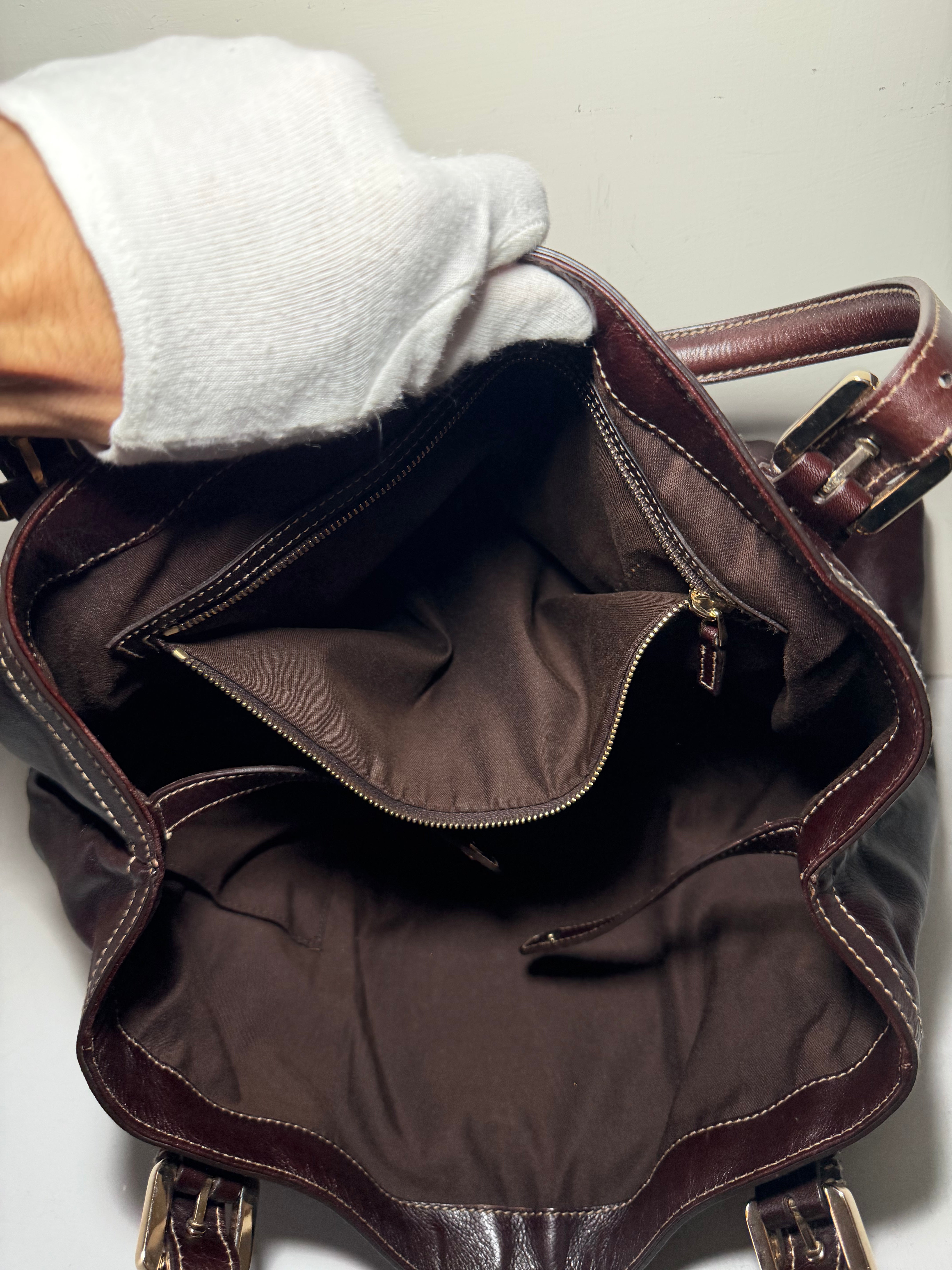 Borsa Tote Gucci Britt in Pelle Marrone