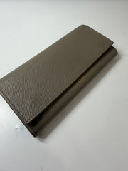 Portafoglio Céline Large Flap in Pelle Martellata Grigia