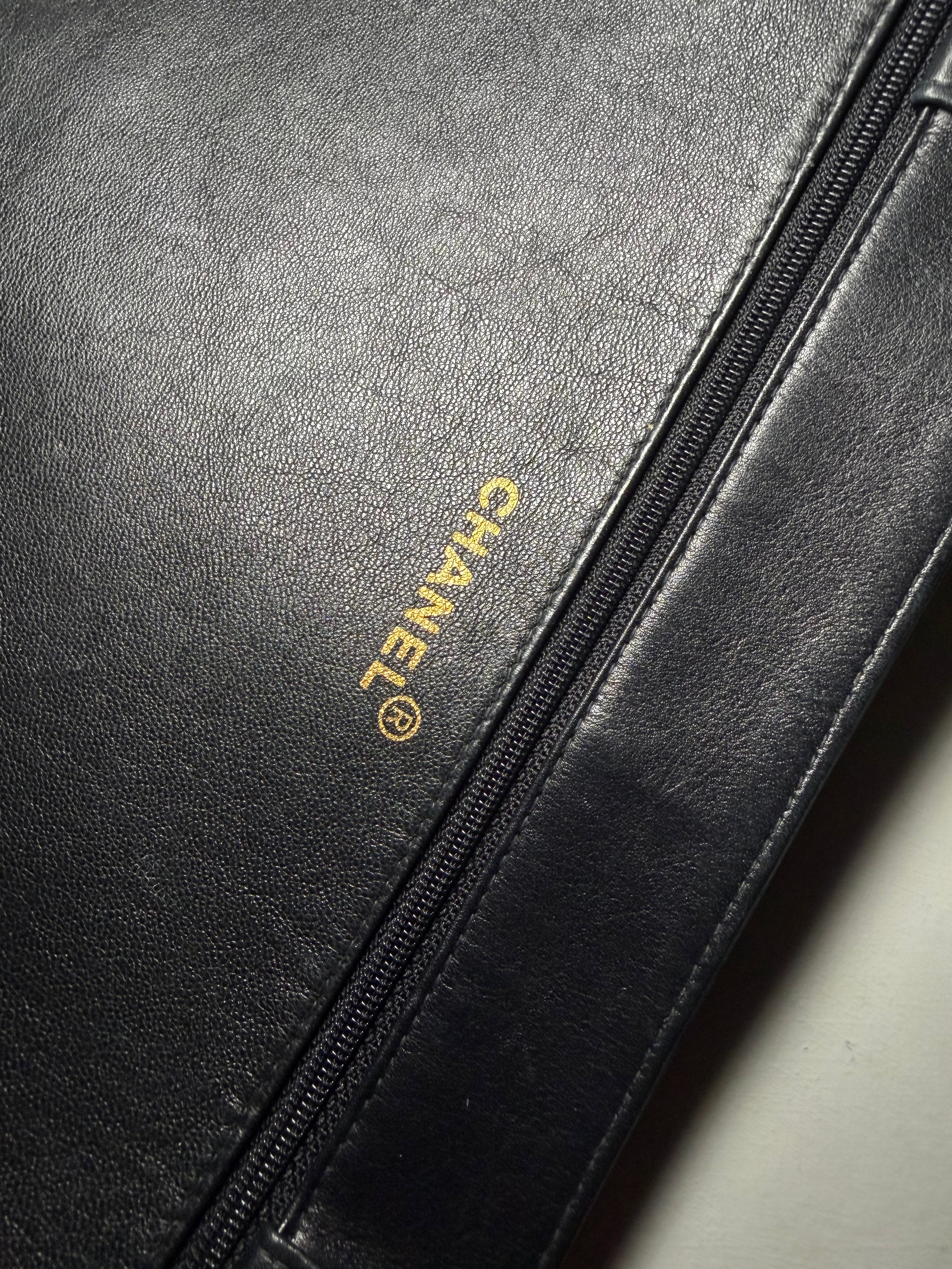 Borsa Chanel Tote Vintage in Pelle Nera