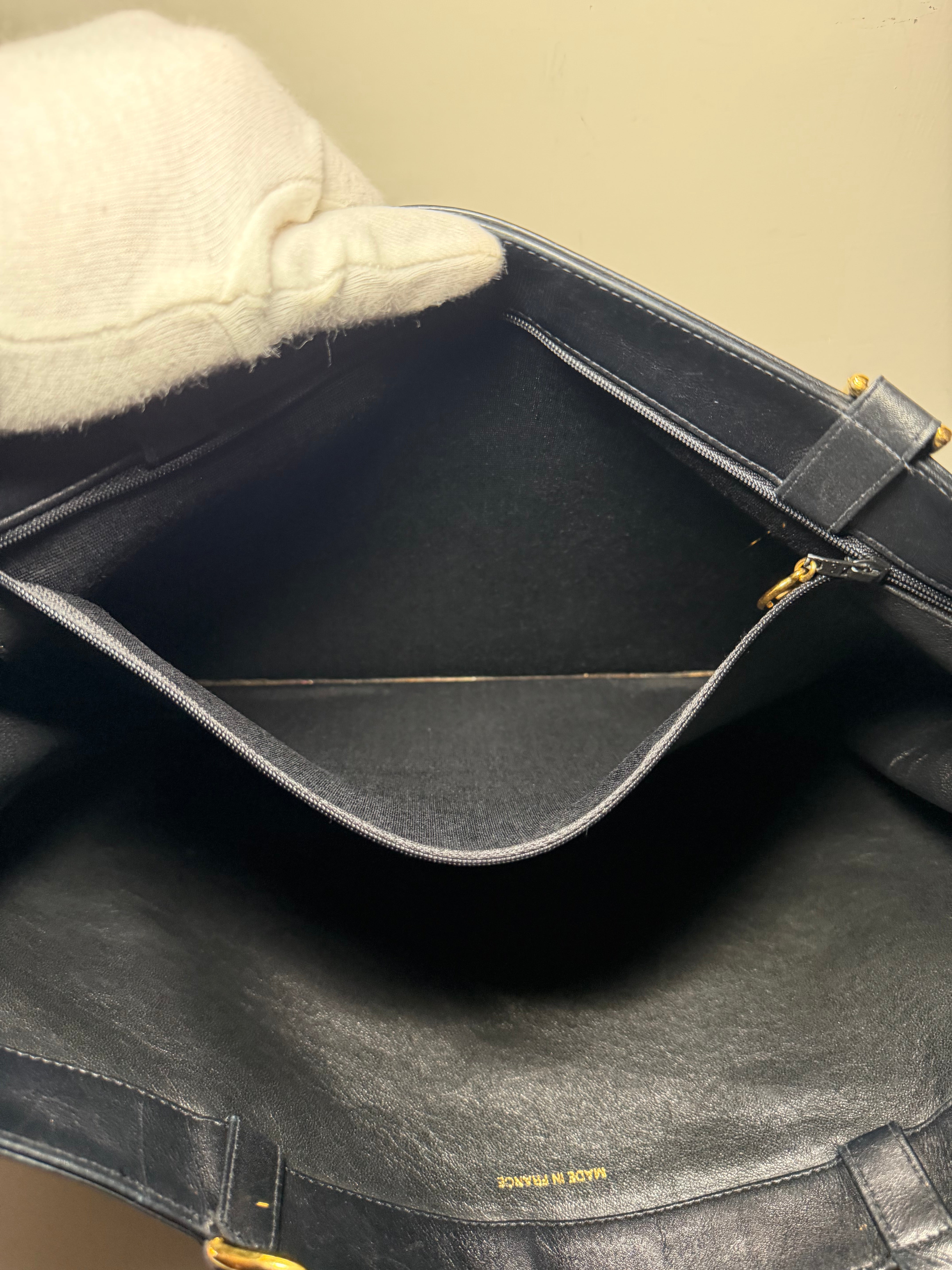 Borsa Chanel Tote Vintage in Pelle Nera