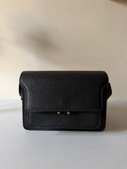 Borsa Trunk di Marni in Pelle Saffiano Nera