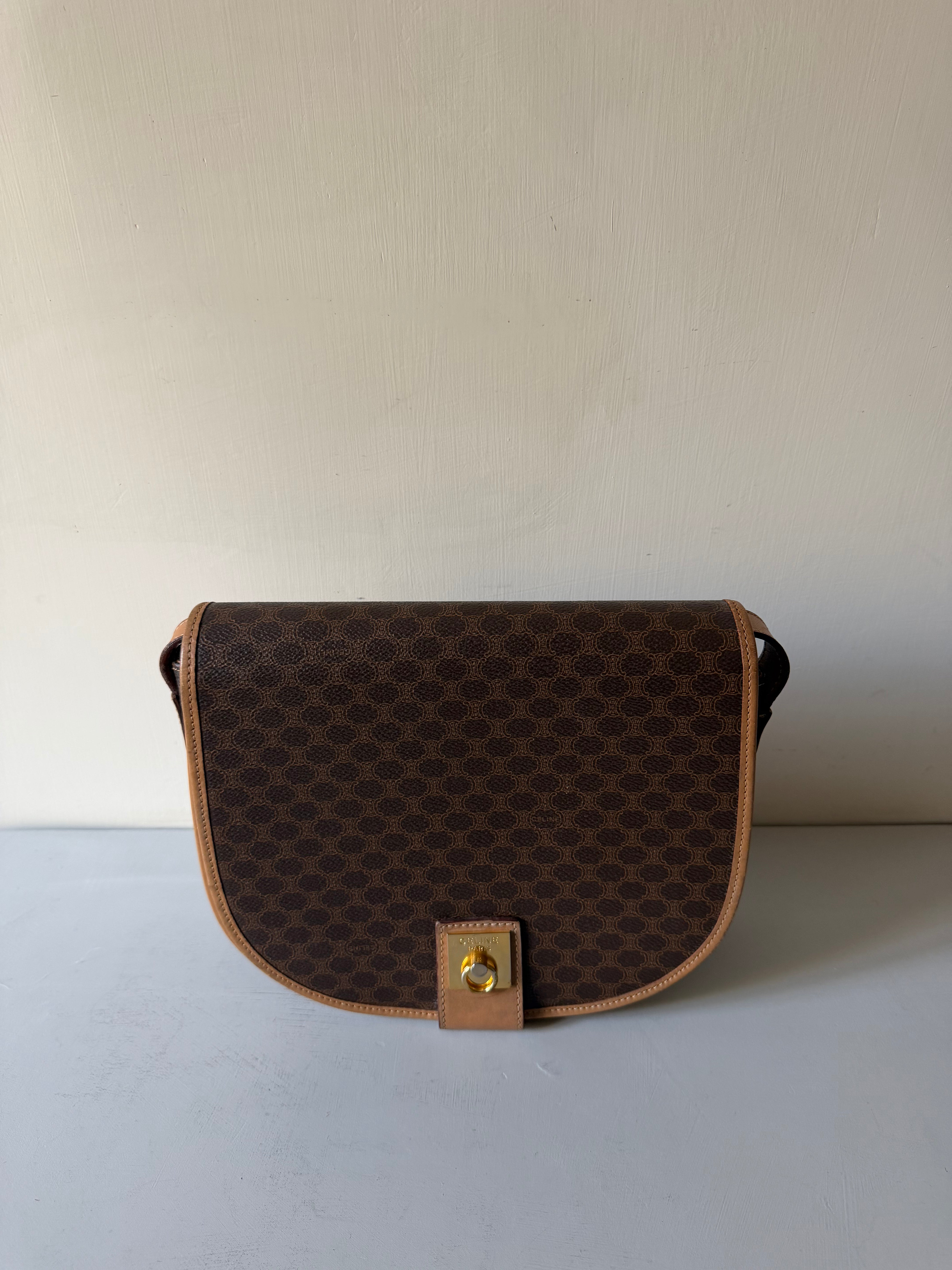 Borsa a Tracolla Vintage Celine con Iconico Motivo Macadam
