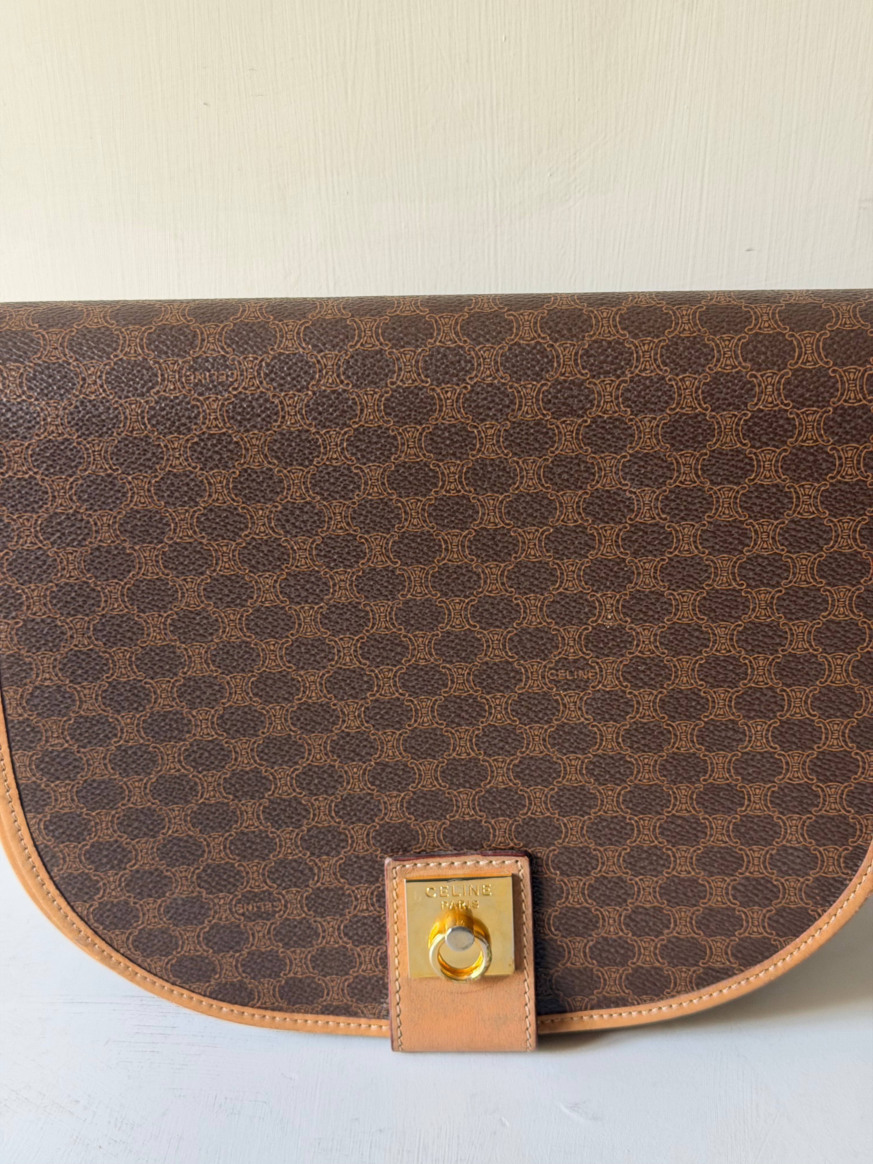 Borsa a Tracolla Vintage Celine con Iconico Motivo Macadam