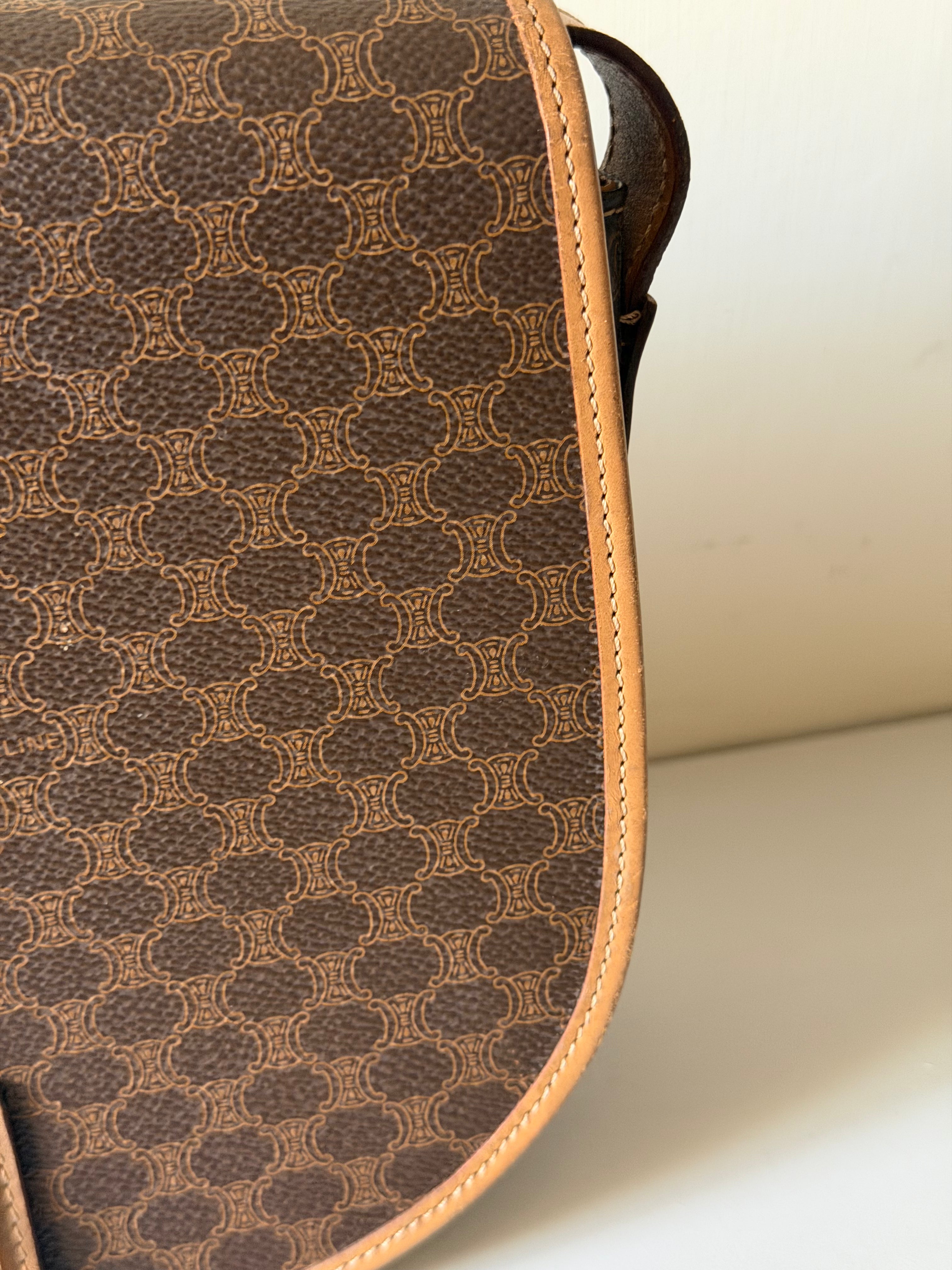 Borsa a Tracolla Vintage Celine con Iconico Motivo Macadam