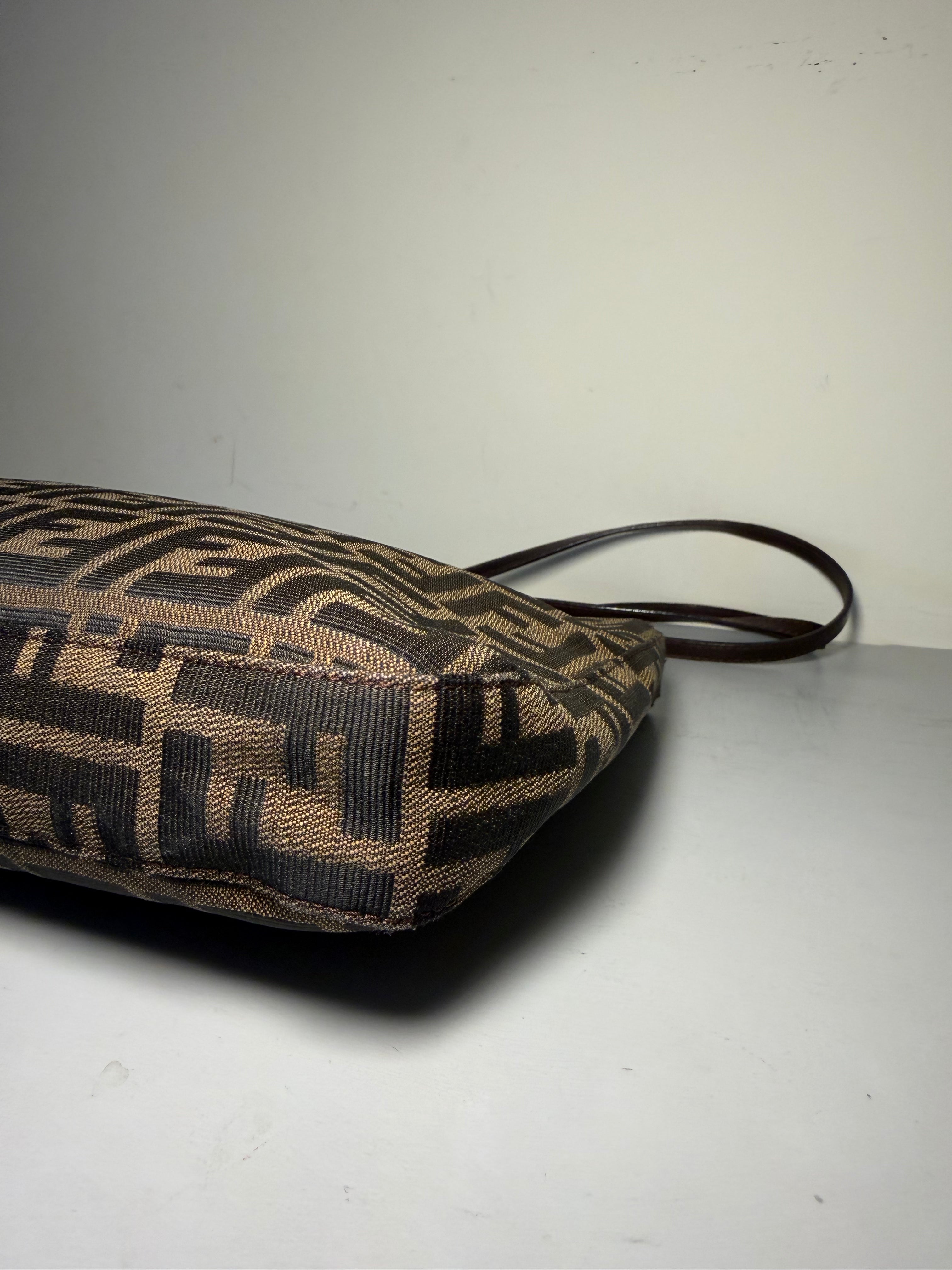 Borsa a Spalla Fendi Vintage in Tela Zucca