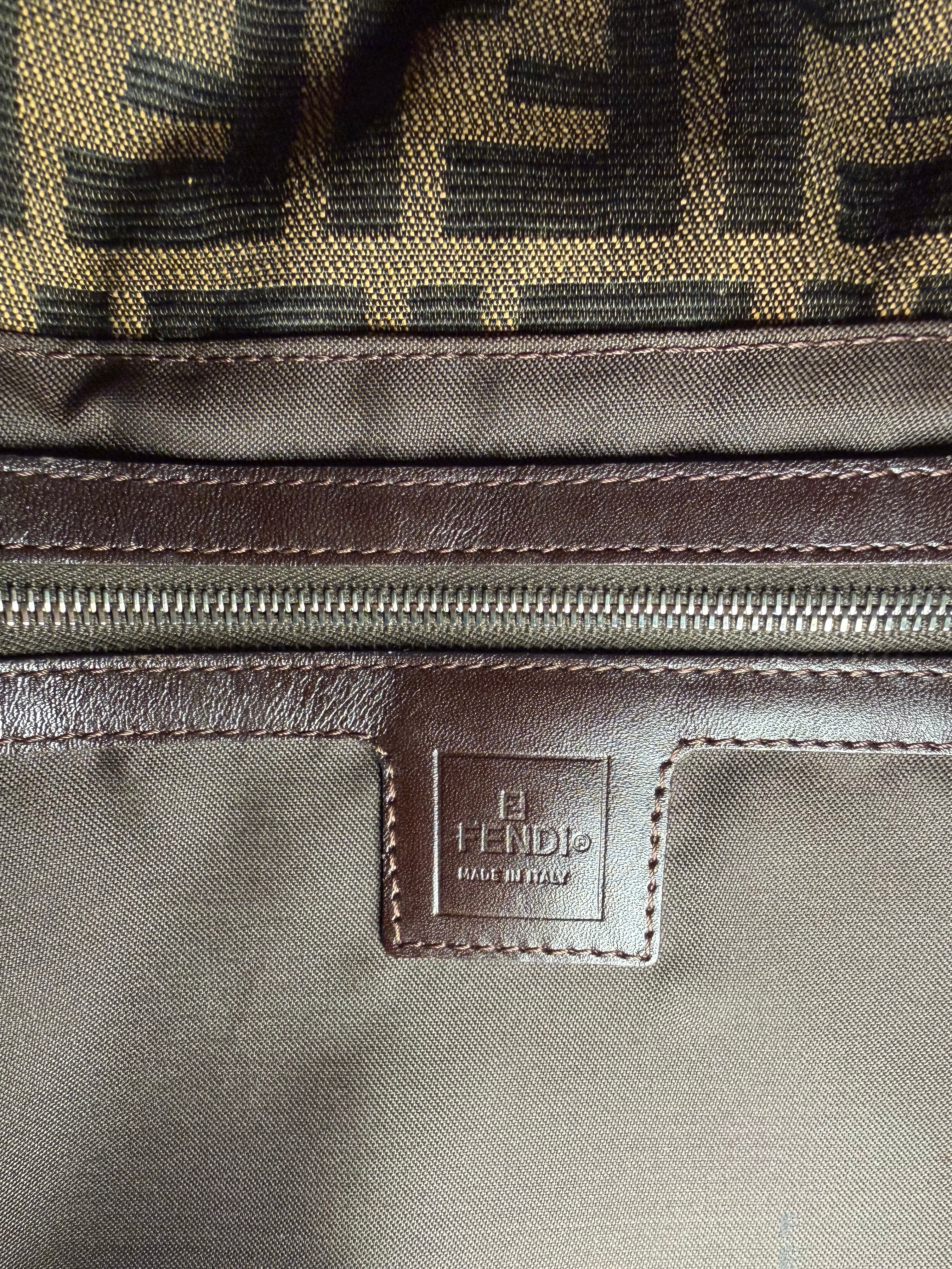 Borsa a Spalla Fendi Vintage in Tela Zucca