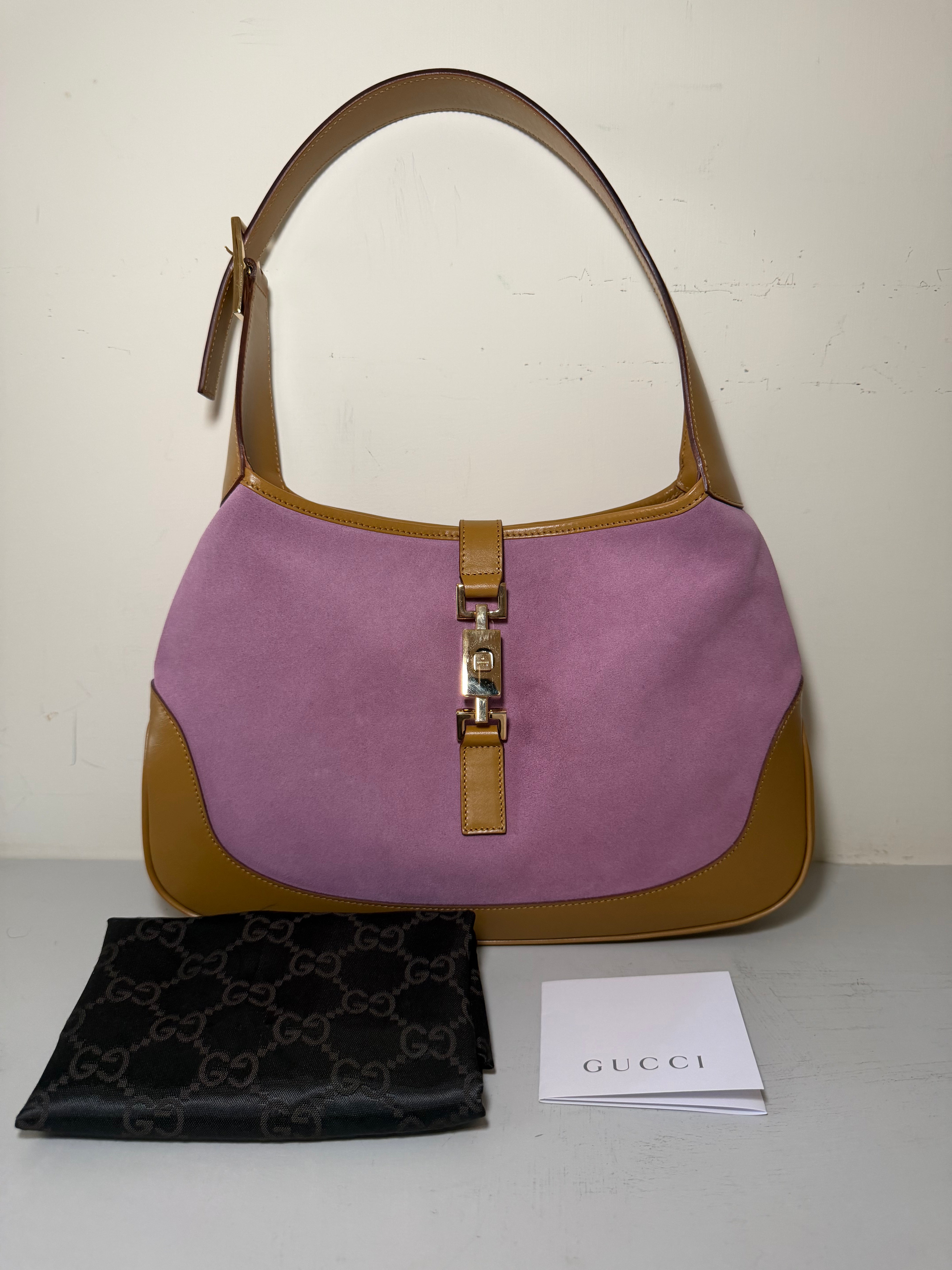 Borsa Gucci Jackie Vintage in Pelle Scamosciata Rosa
