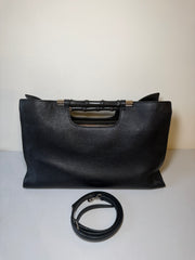 Borsa a Mano Gucci Bamboo Daily in Pelle Nera Martellata