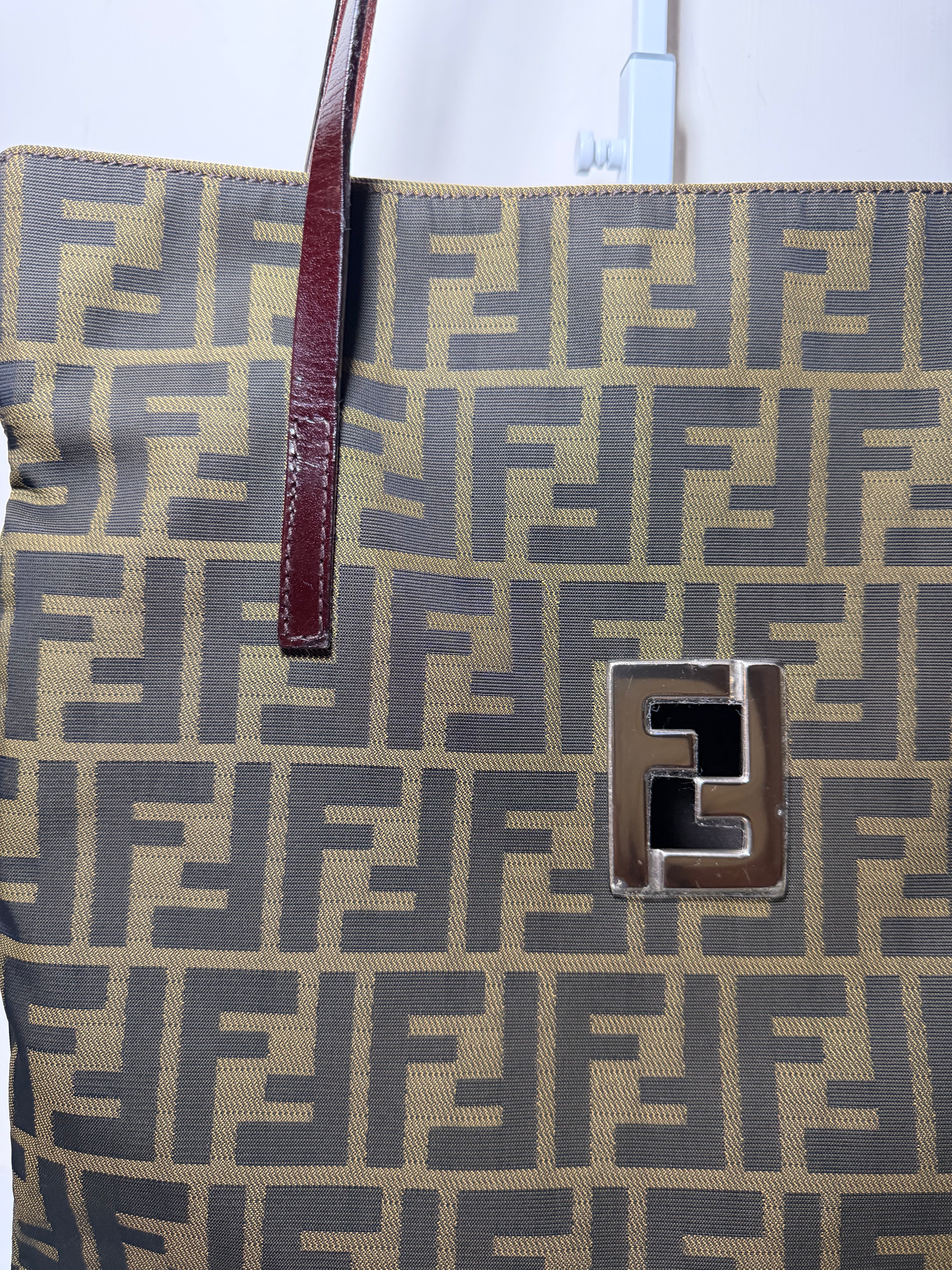 Borsa Shopper Vintage Fendi in Tela Zucca